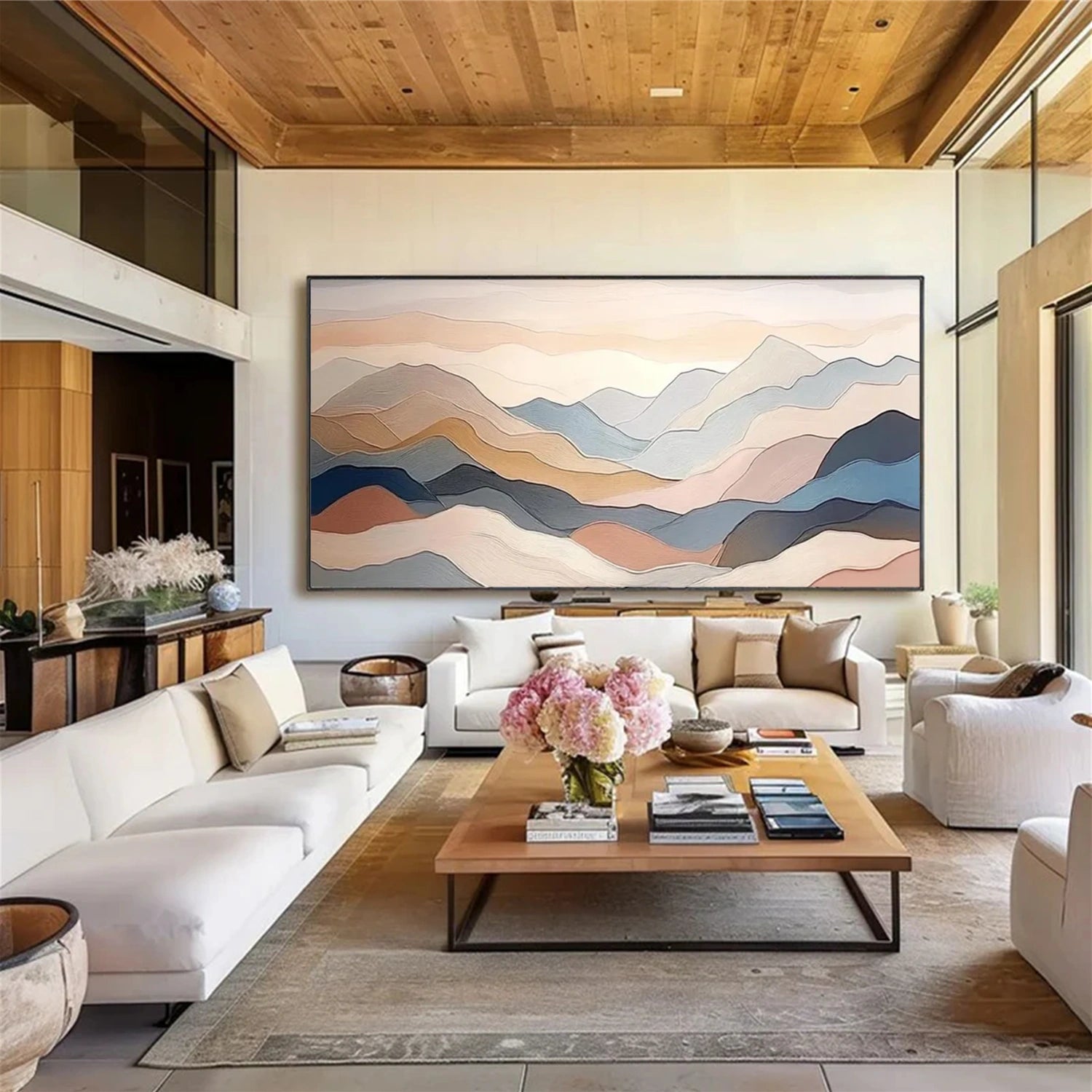 Abstract Mountain Textured Canvas Art #MO046