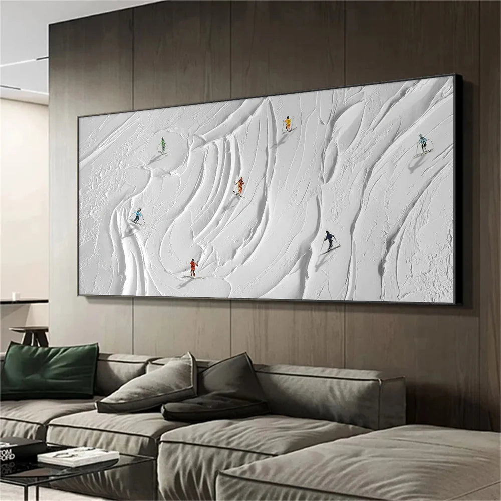Skiing Sport Textured Wall Art #MS023