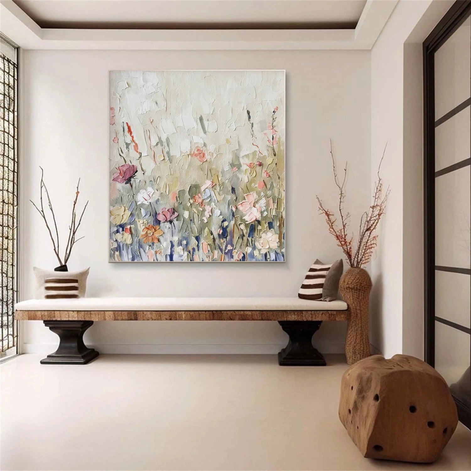 Colorful Flower Abstract Textured Wall Art #FP136