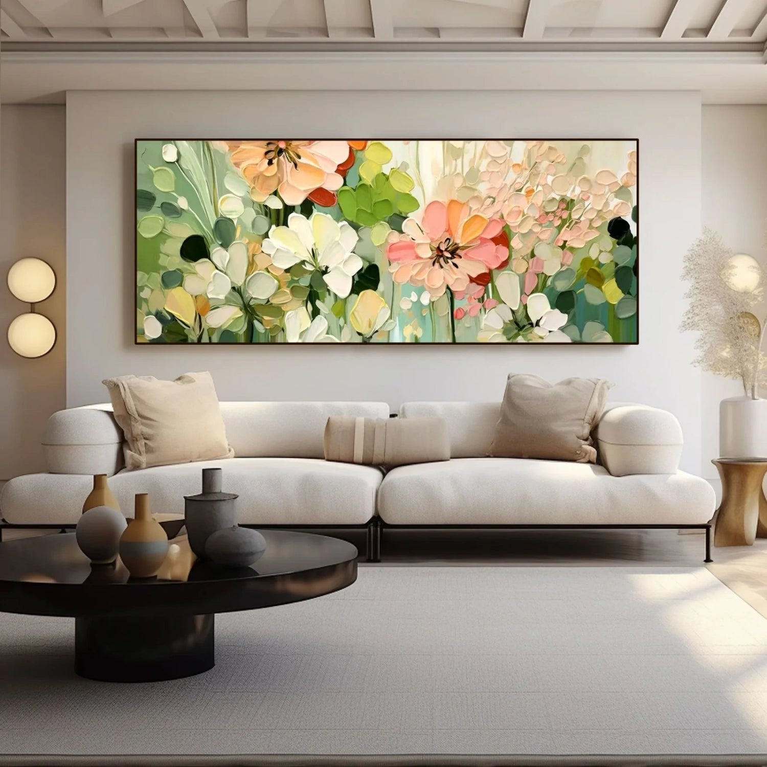 Colorful Flower Textured Painting Canvas #FP051