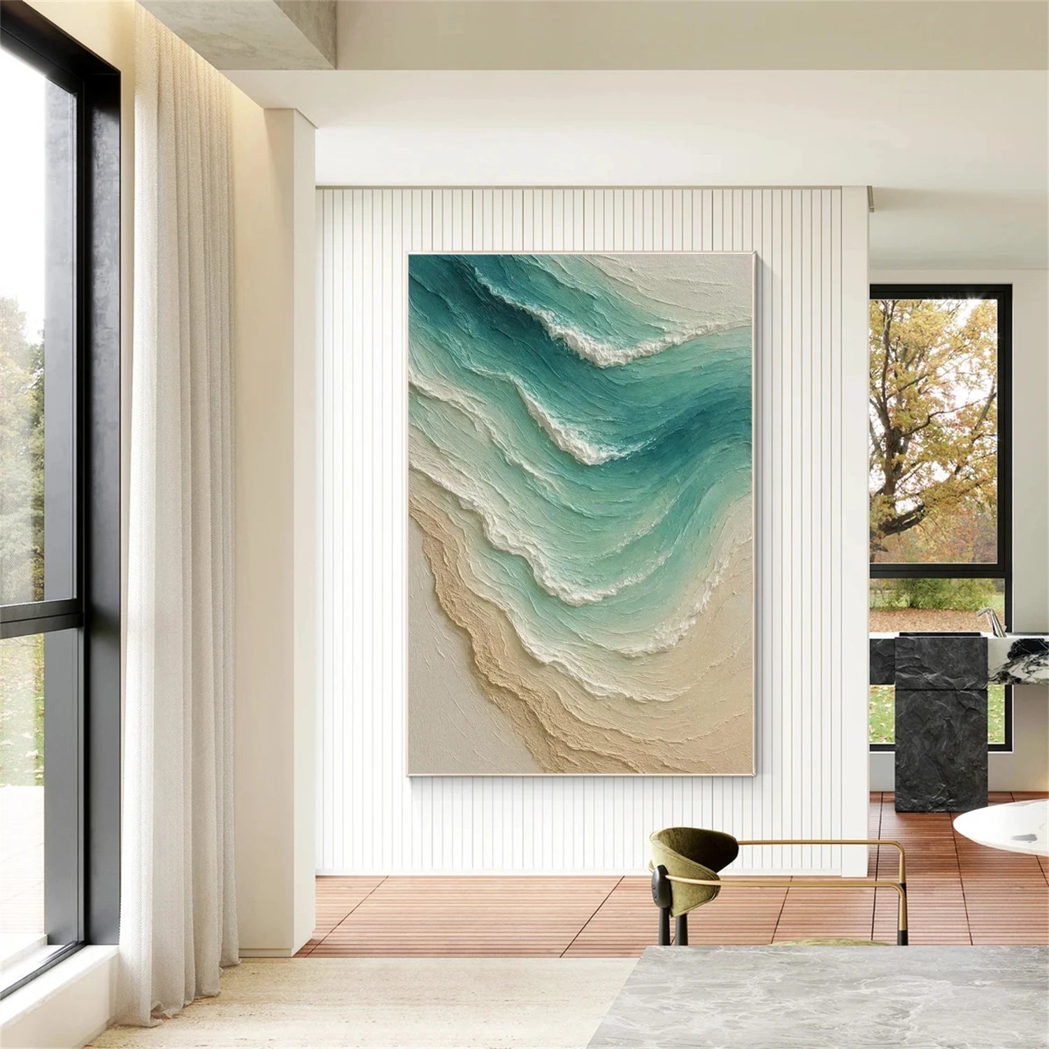 Ocean Abstract Textured Wall Art #OP044