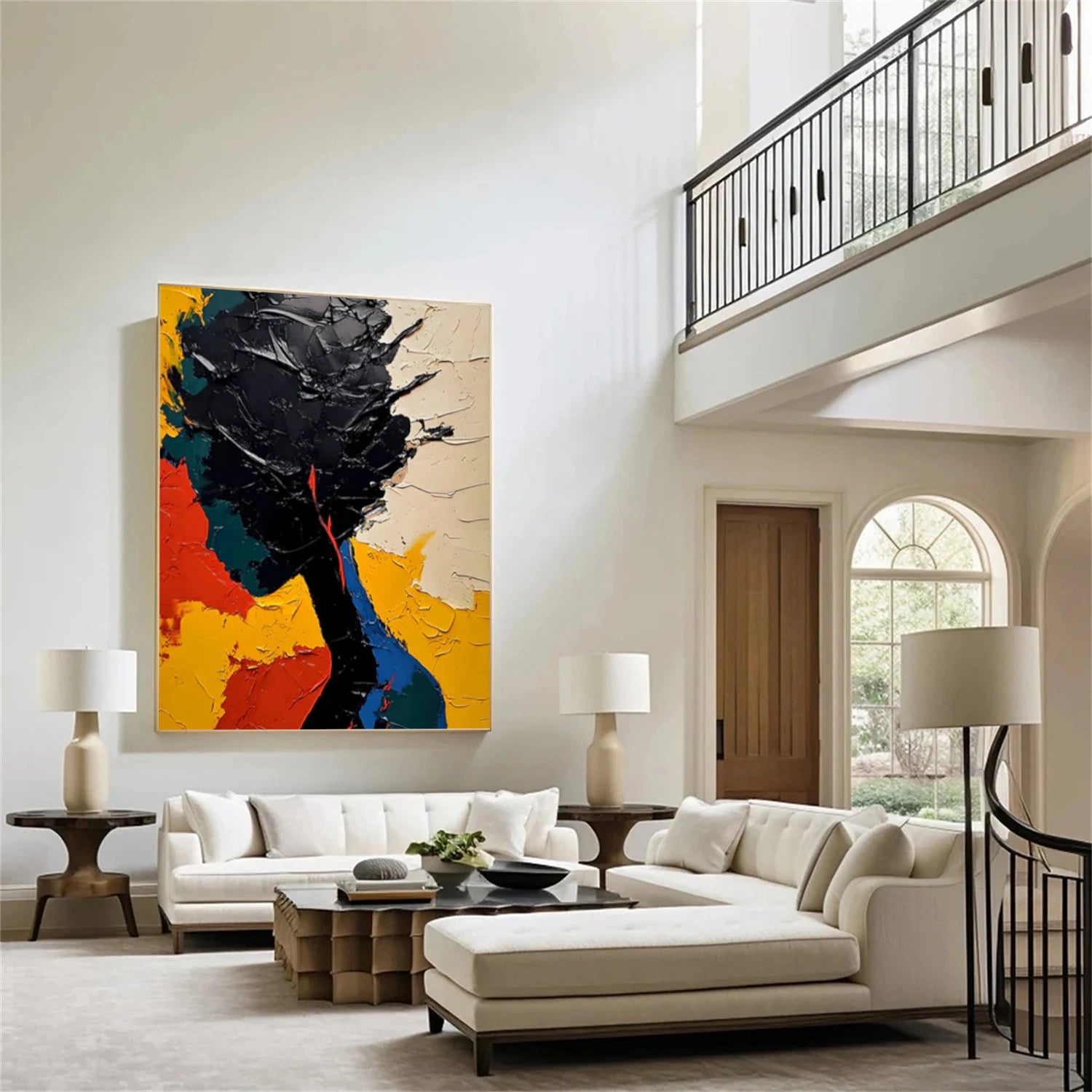 Abstract Portrait Textured Canvas Art #AE047