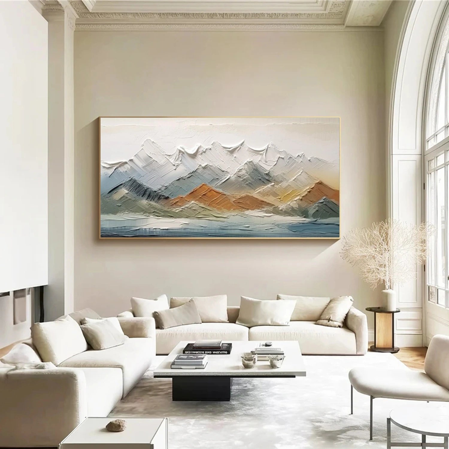 Abstract Mountain Textured Canvas Art #MO040