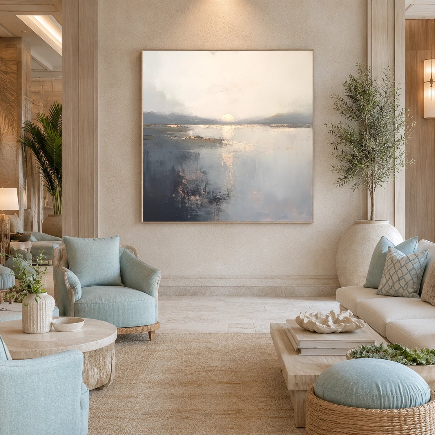Ocean And Sky Abstract Wall Art #OS179