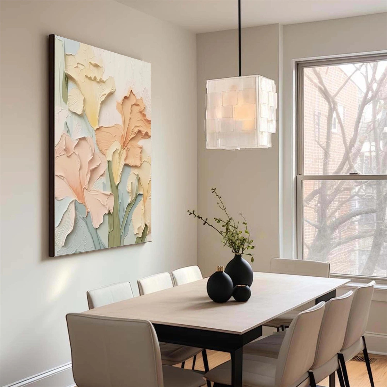 Colorful Flower Textured Painting Canvas #FP035