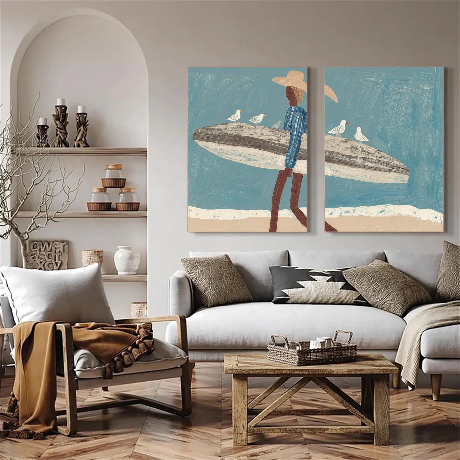 Abstract Portrait Canvas Art Set of 2 #AE101