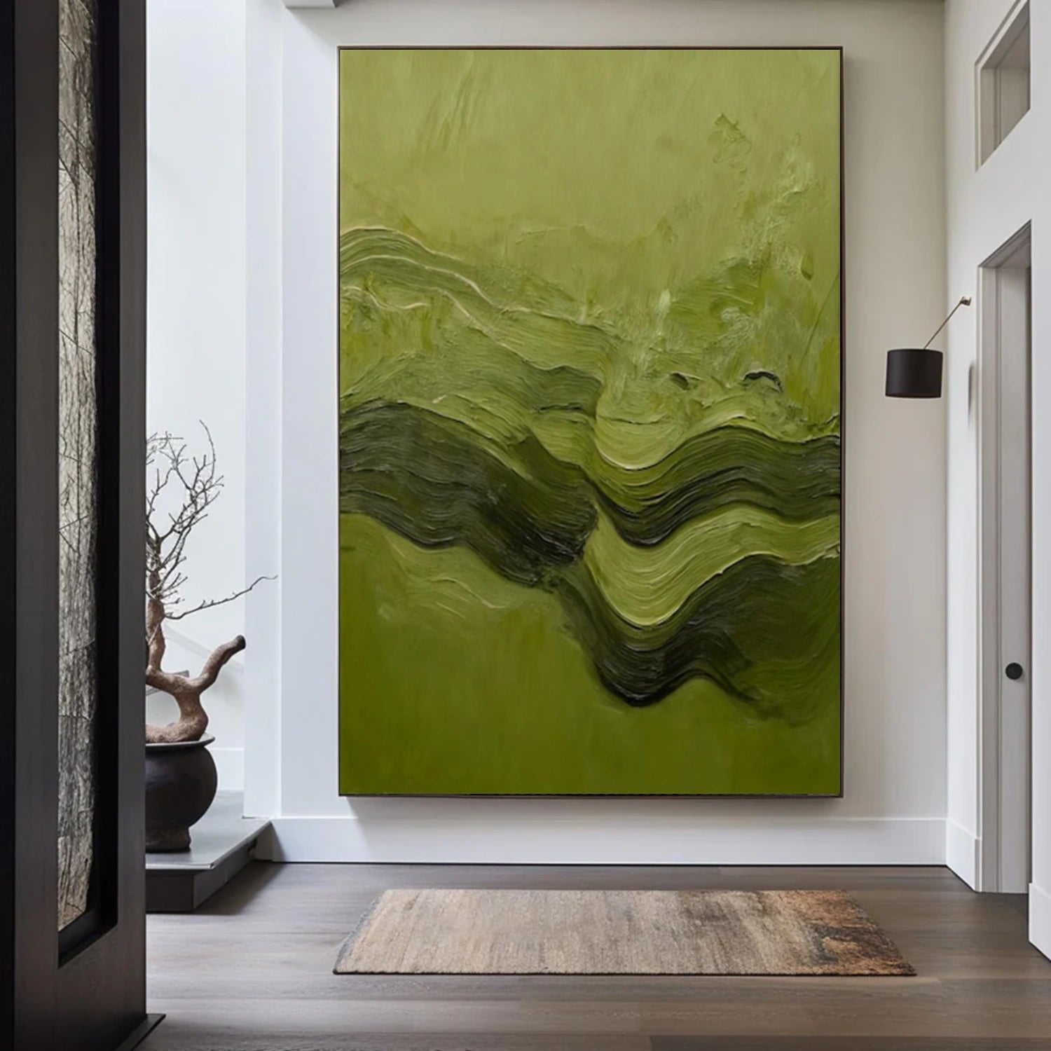 Green Abstract Textured Wall Art #AT127