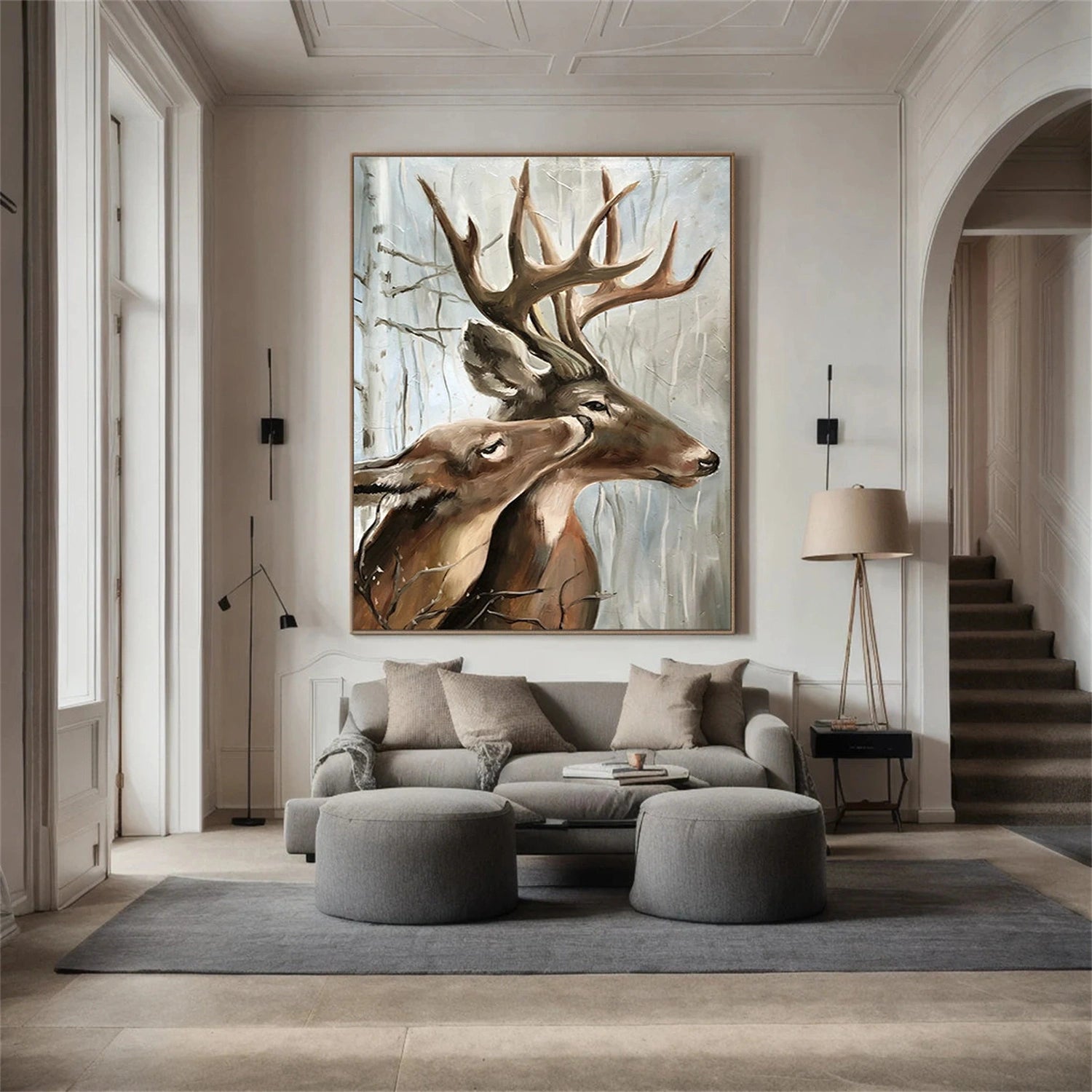 Abstract Animal Rangifer tarandus Wall Art #AC054