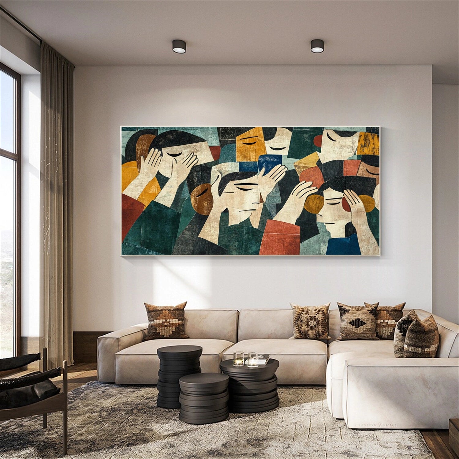 Abstract Portrait Canvas Art #AE120