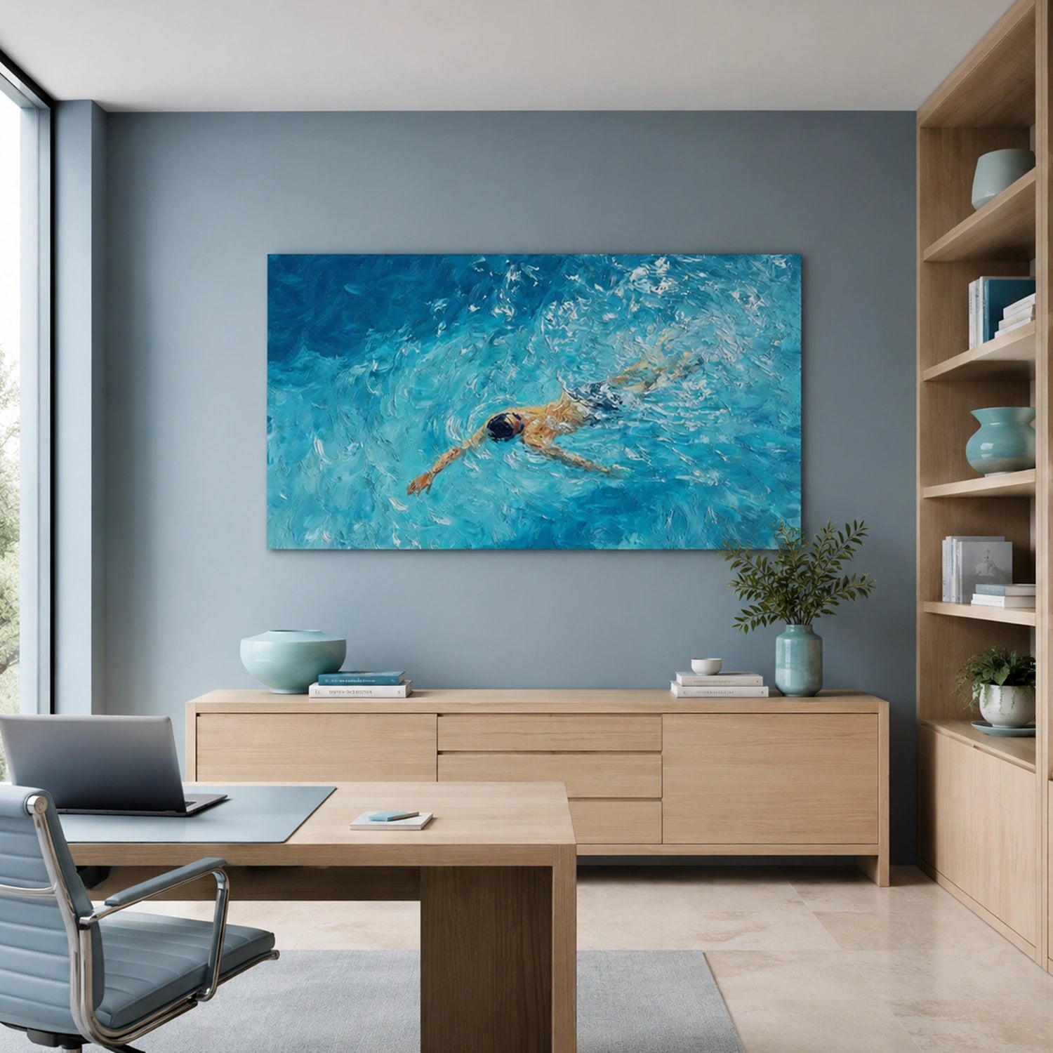 Swimming Sport Textured Wall Art #MS132