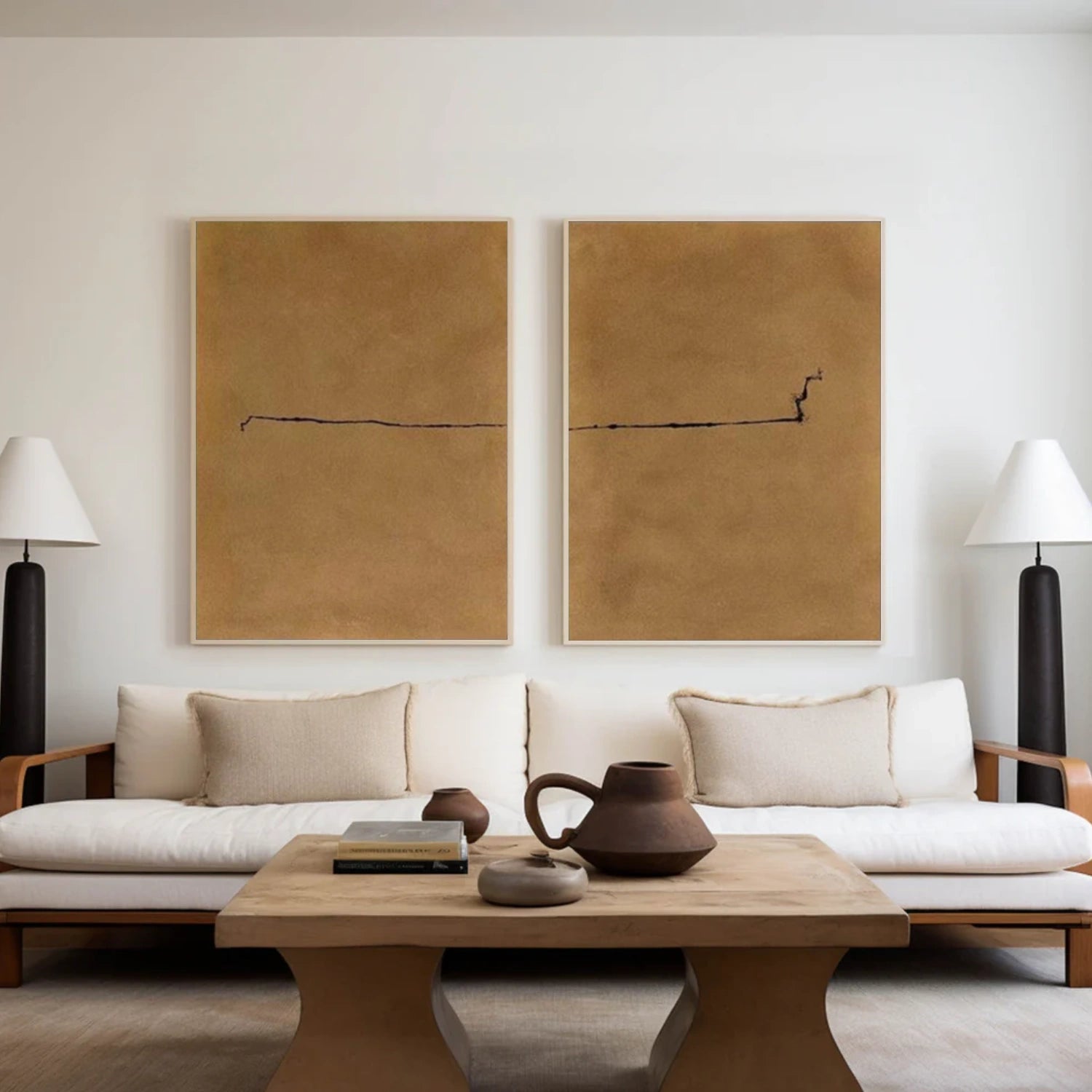 Brown Wabi Sabi Canvas Art Set of 2 #WS124