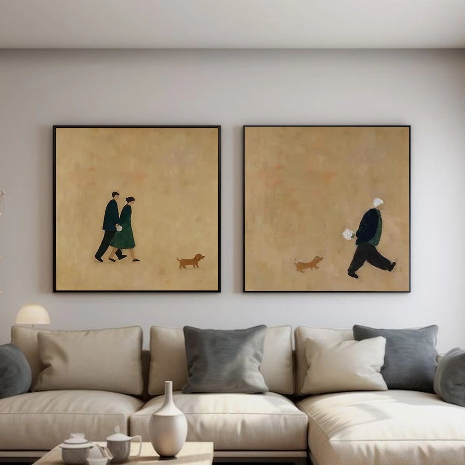 Abstract Portrait Canvas Art Set of 2 #AE104