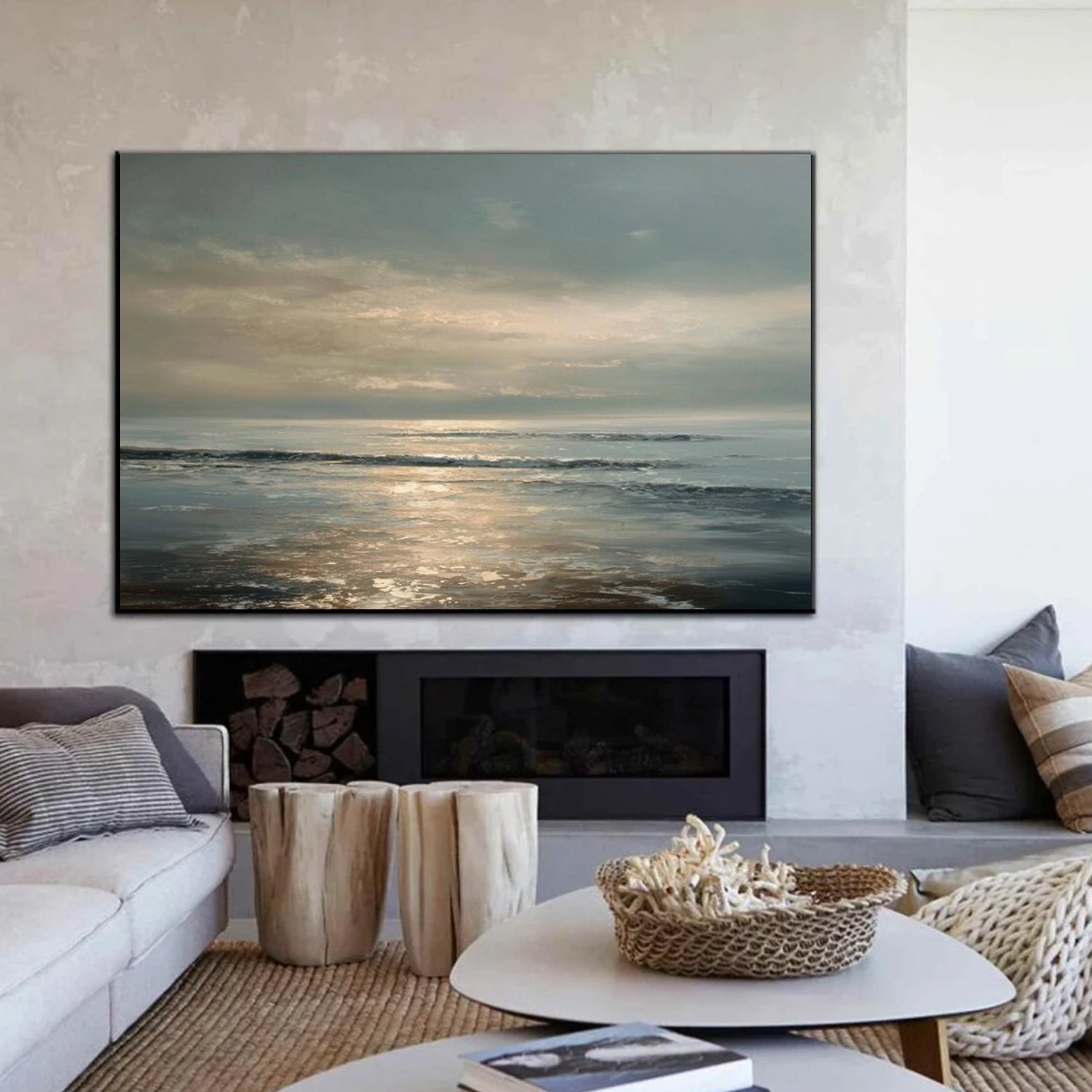 Ocean And Sky Abstract Wall Art #OS094
