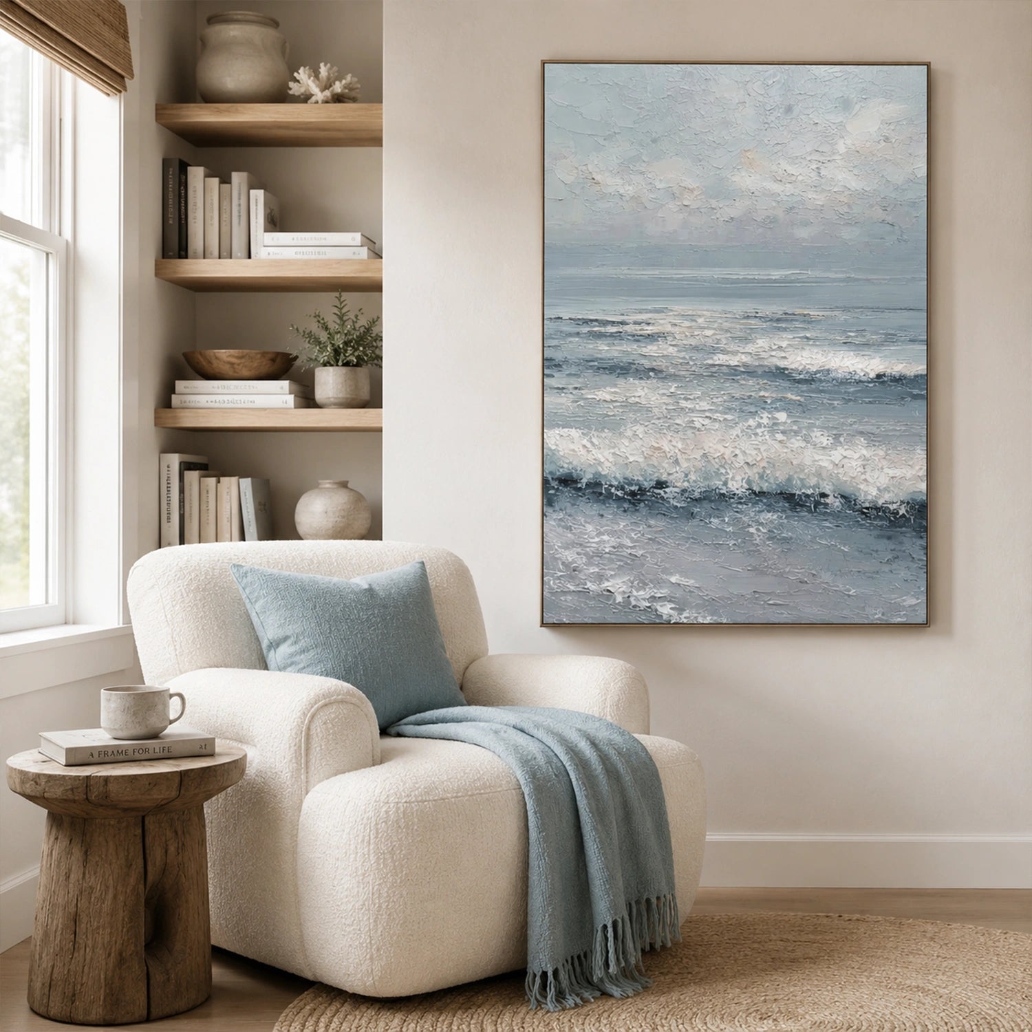 Ocean And Sky Abstract Textured Wall Art #OS193