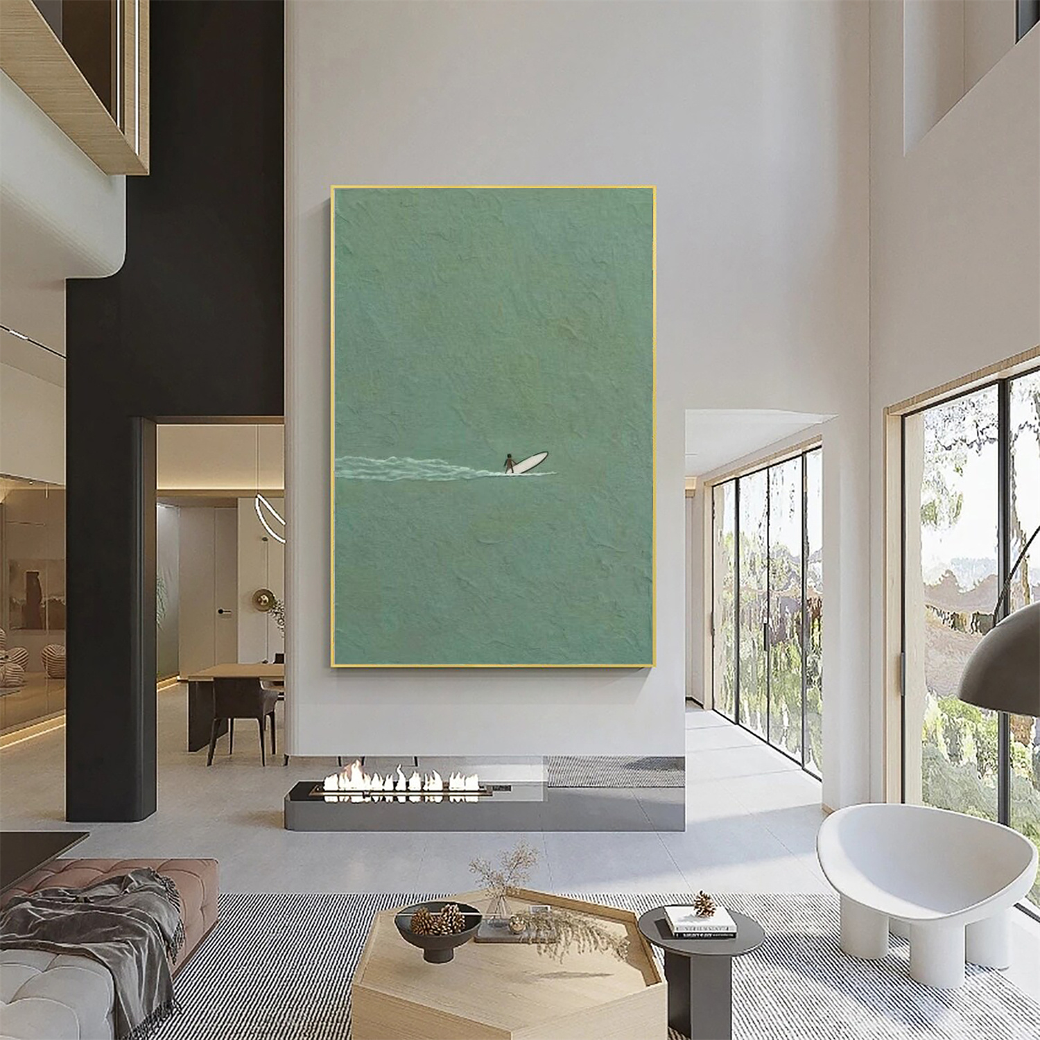 Surfing Sport Textured Wall Art #MS110