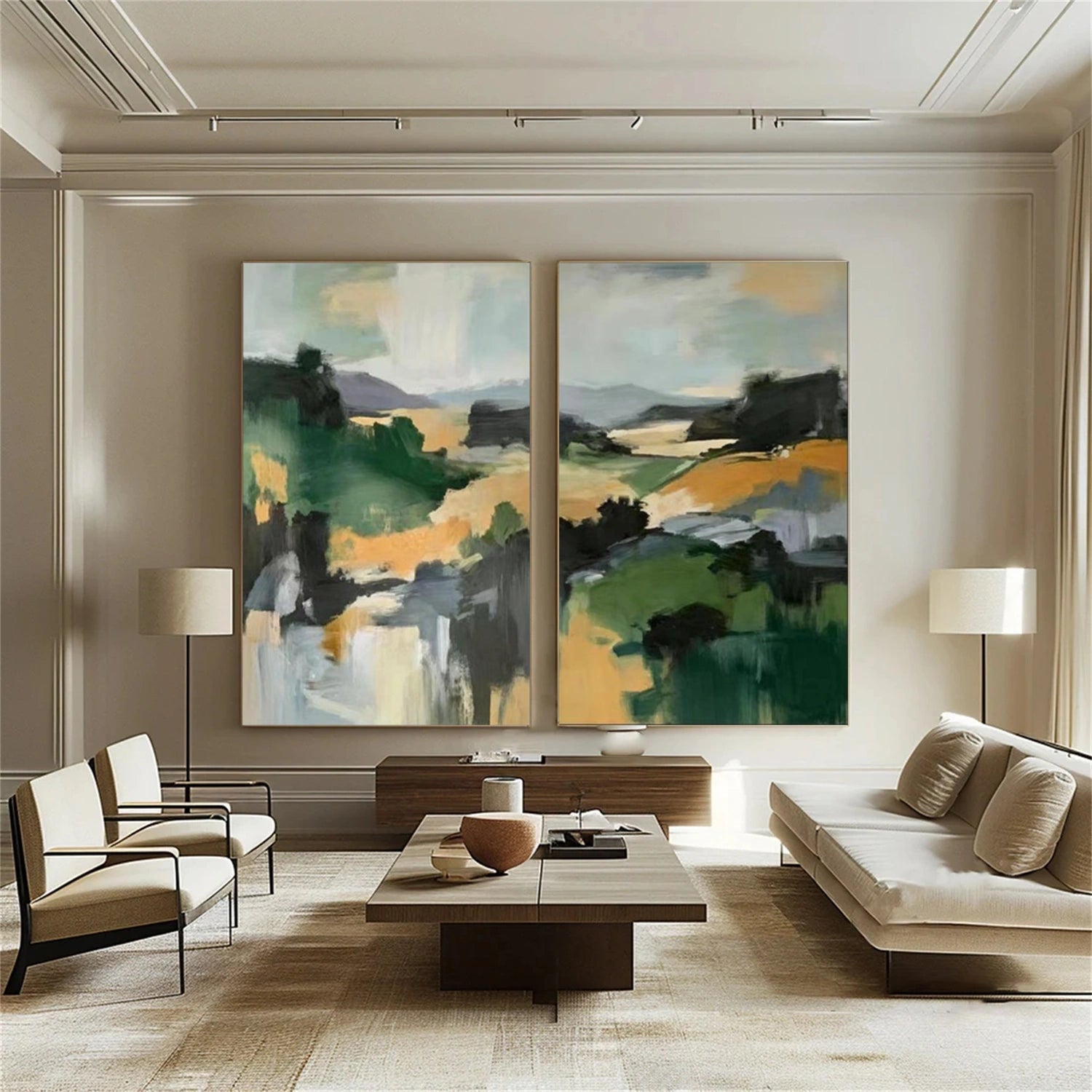 Abstract Canvas Wall Art Set of 2 #AP363