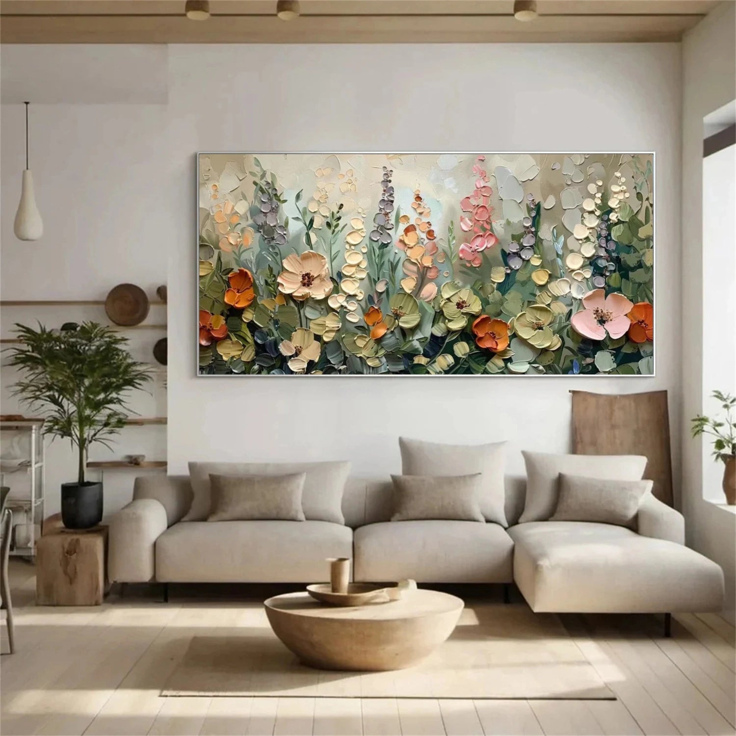 Colorful Flower Abstract Textured Wall Art #FP137