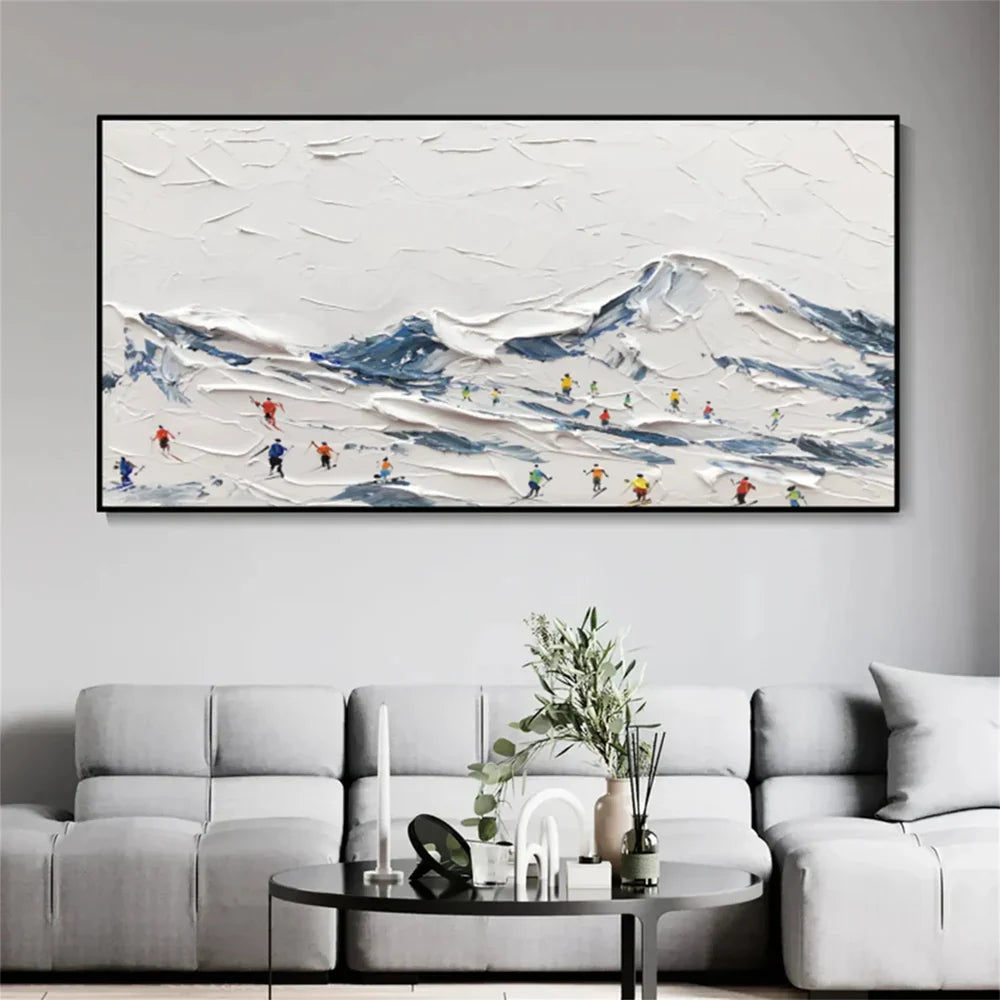 Skiing Sports Textured Painting Canvas #MS002