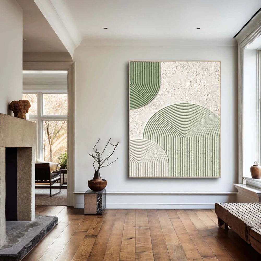 Green Minimalist Textured Painting Canvas #MT090