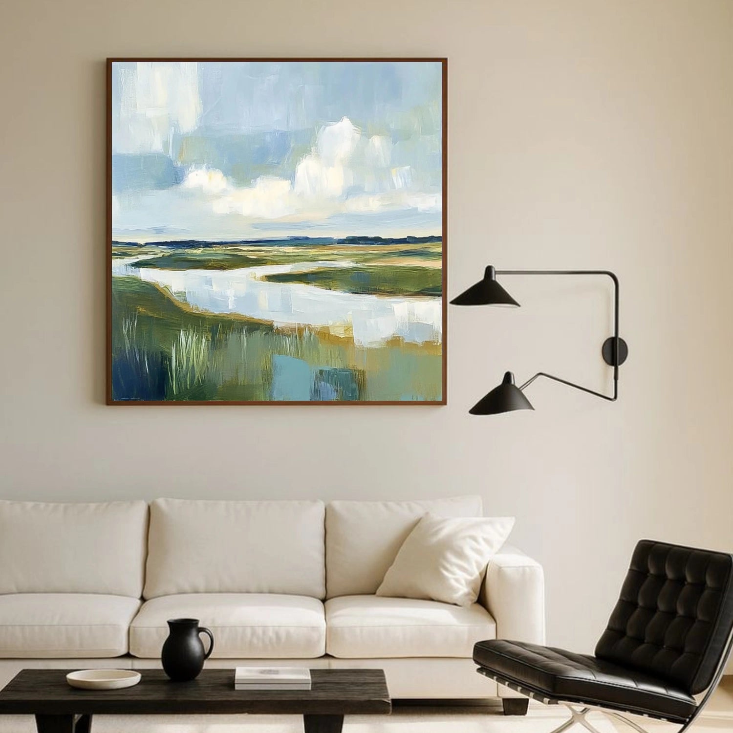 Ocean And Sky Abstract Wall Art #OS111