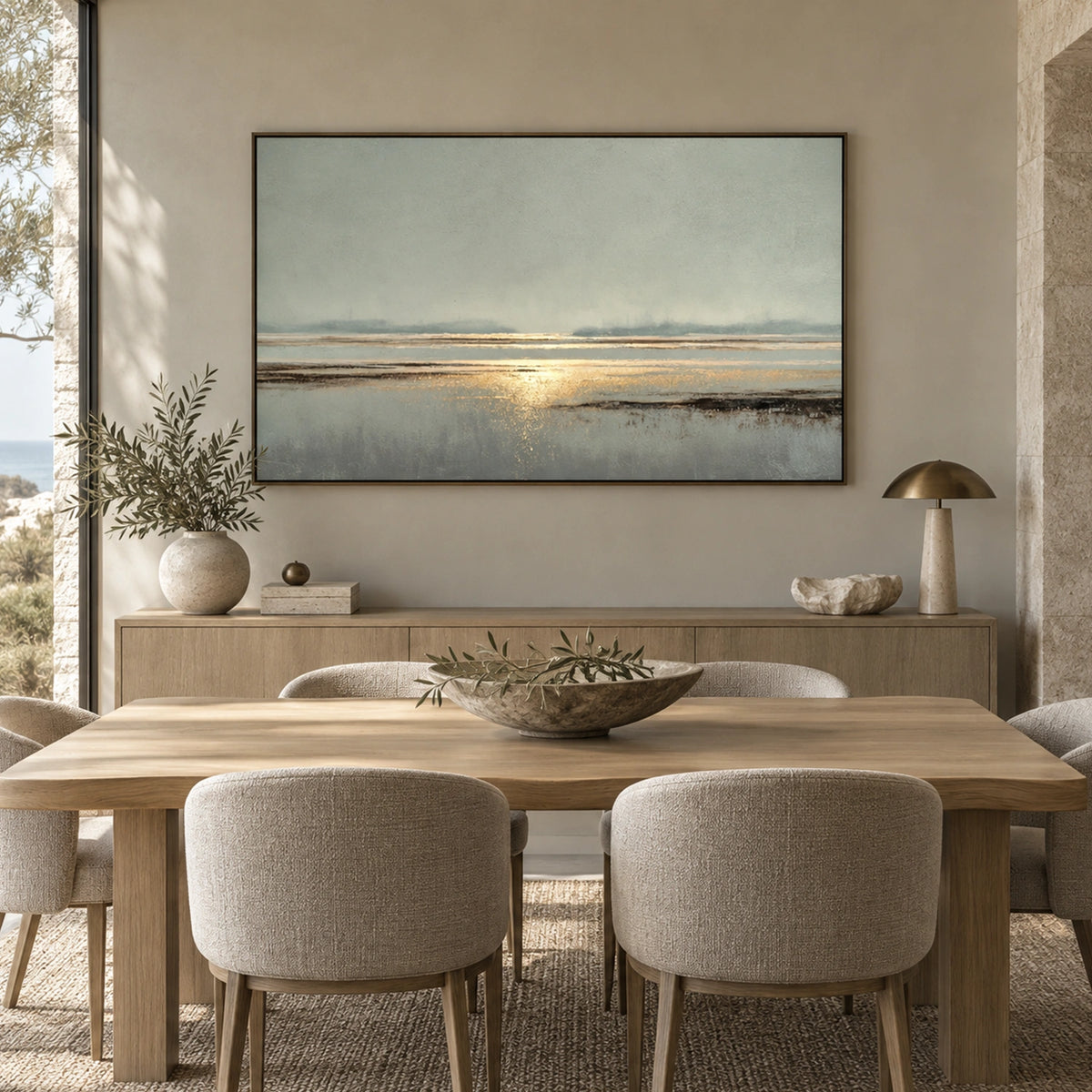 Ocean And Sky Abstract Wall Art #OS235