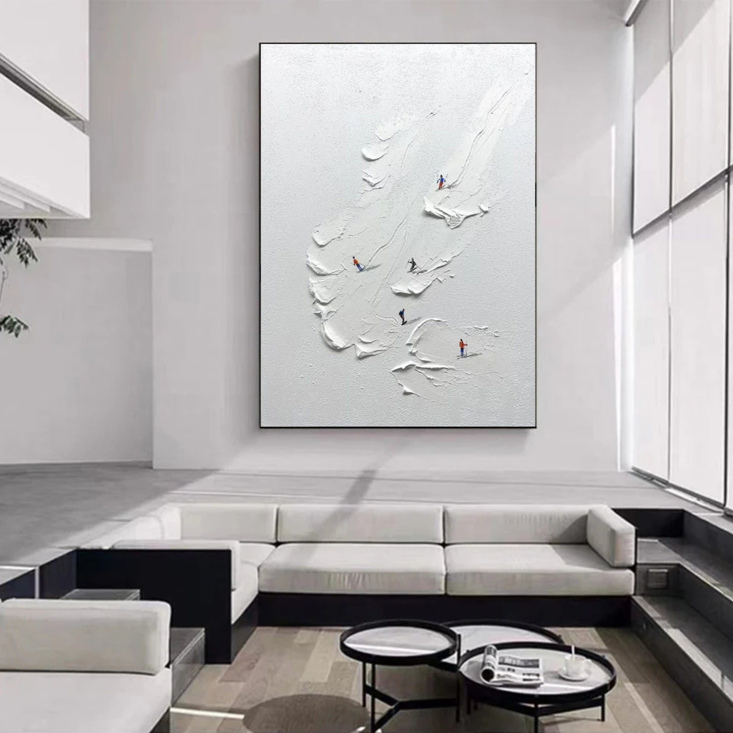 Skiing Sport Textured Wall Art #MS066