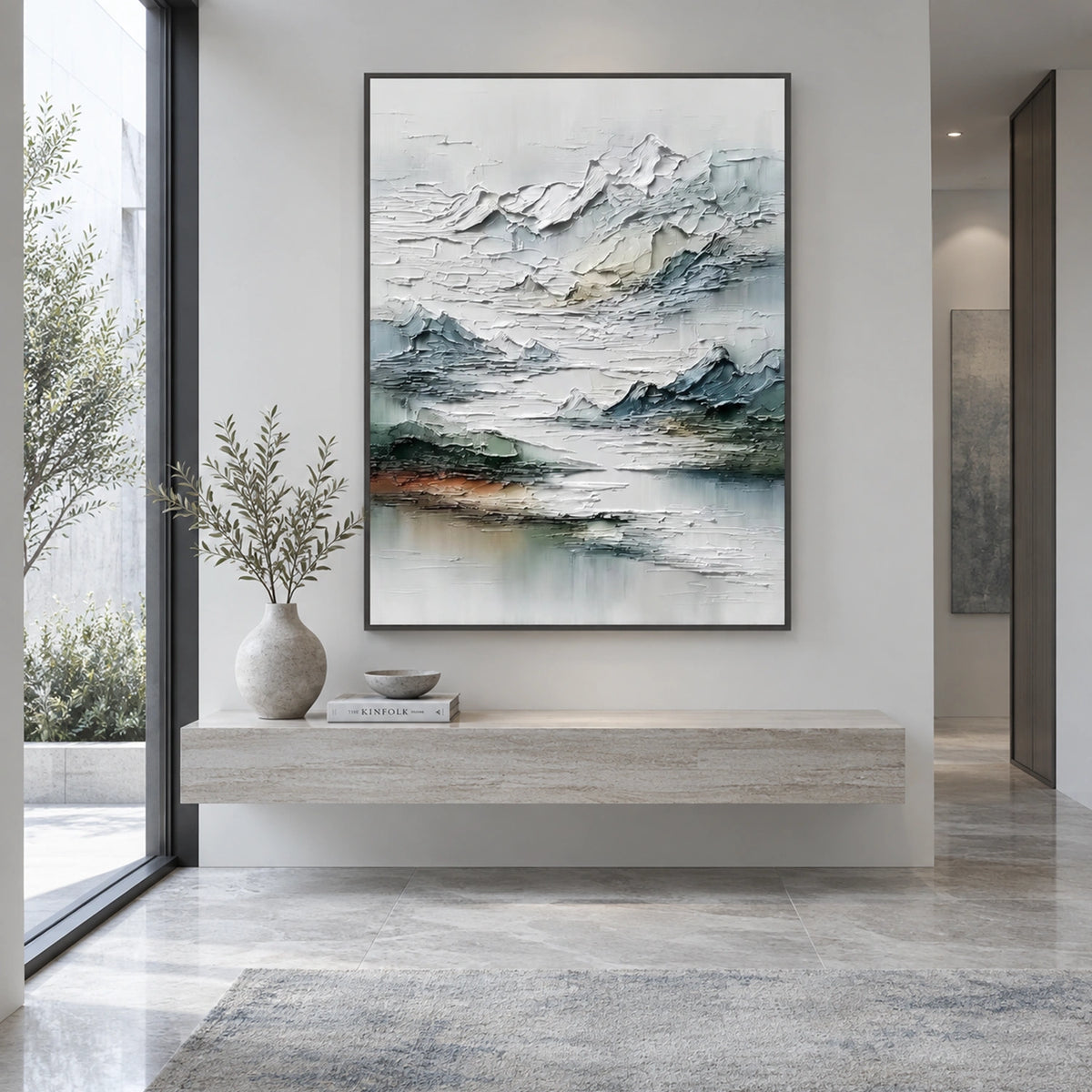 Abstract Mountain Textured Canvas Art #MO077