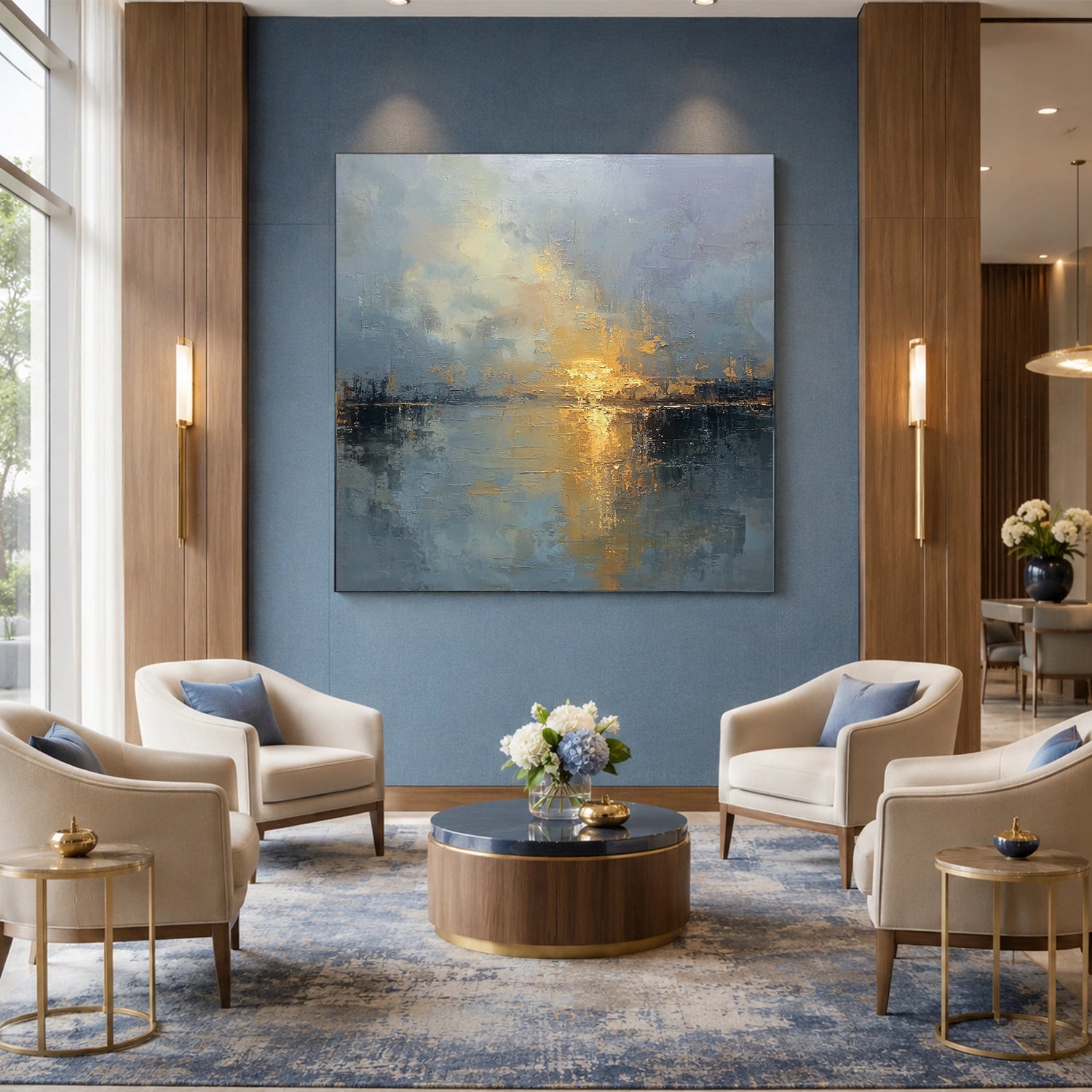 Ocean And Sky Abstract Textured Wall Art #OS177