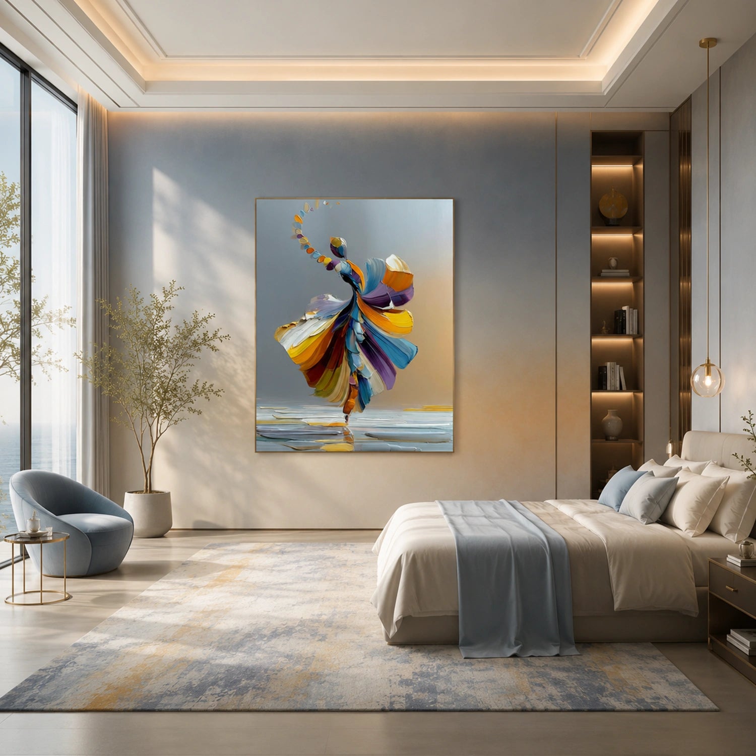 Abstract Portrait Textured Canvas Art #AE148