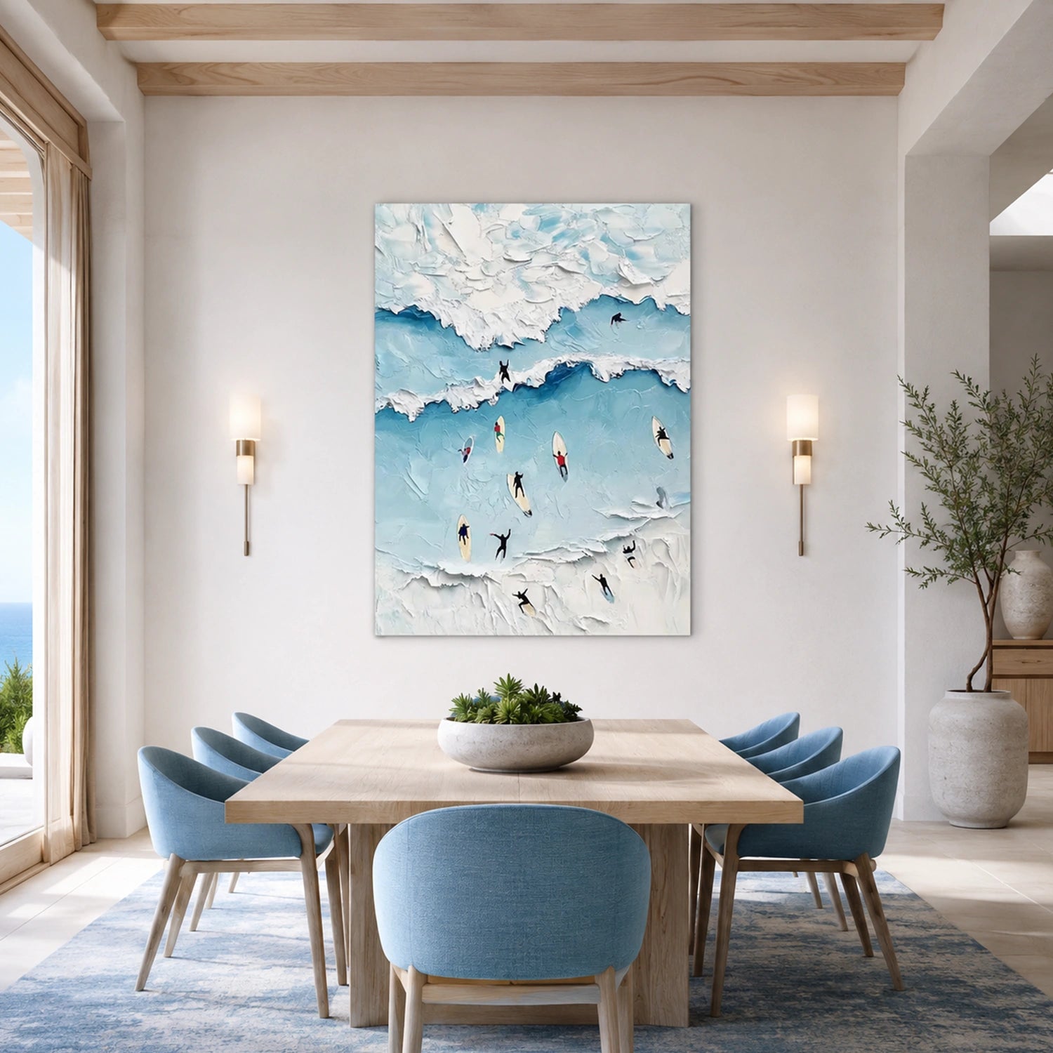 Surfing Sport Textured Wall Art #MS128