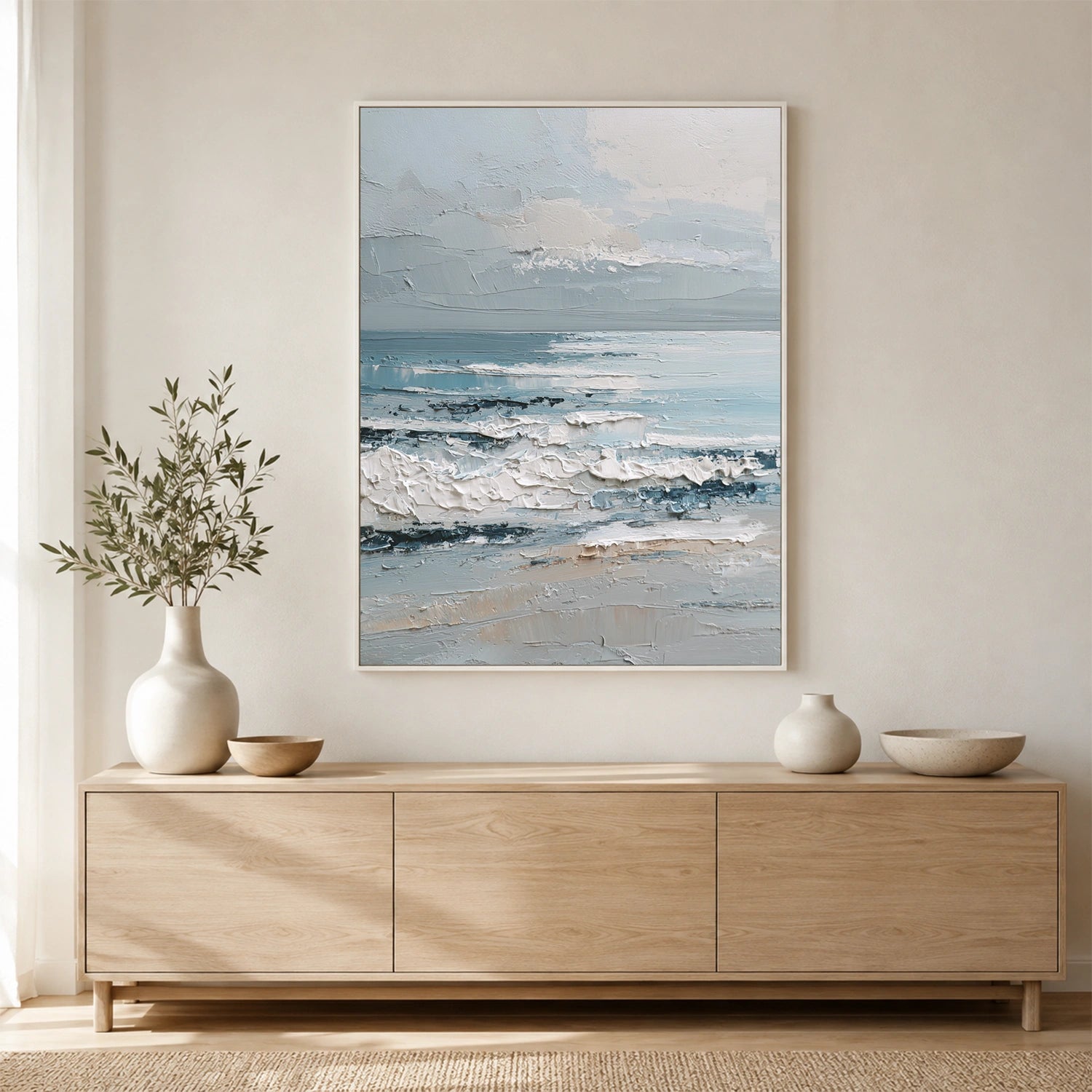 Ocean And Sky Abstract Textured Wall Art #OS188