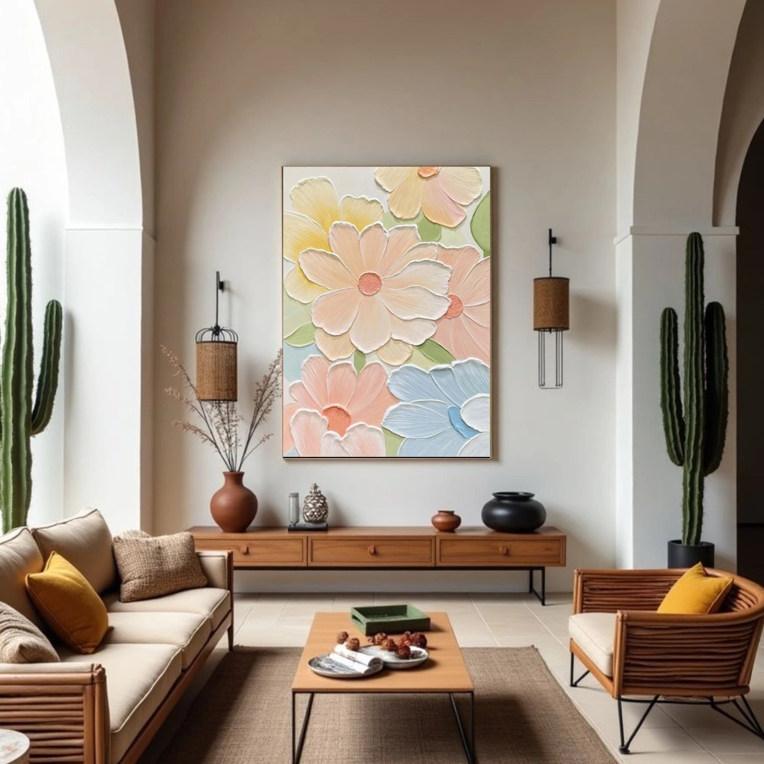 Flower Abstract Textured Wall Art #FP167