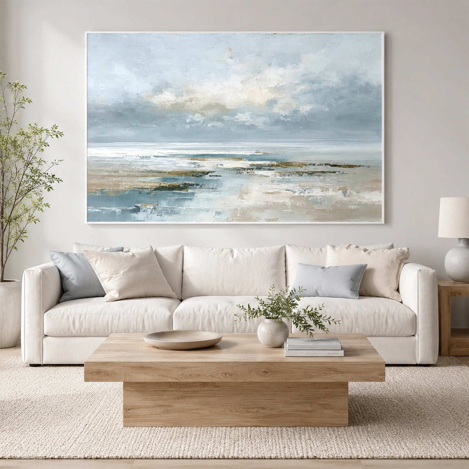 Ocean And Sky Abstract Textured Wall Art #OS183
