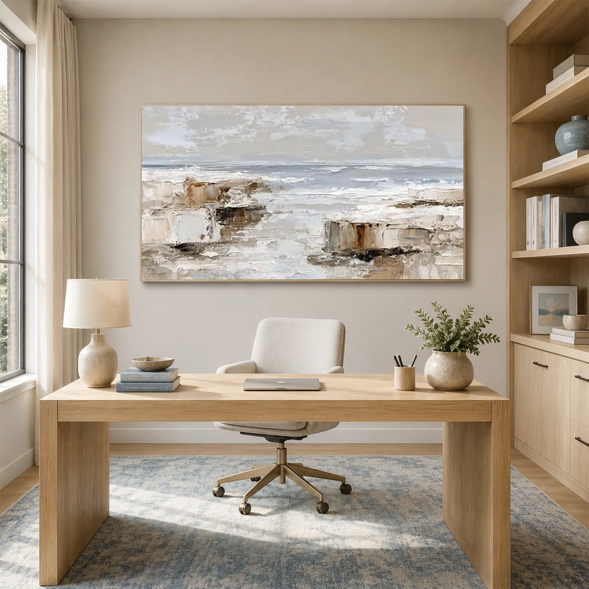 Ocean And Sky Abstract Textured Wall Art #OS224
