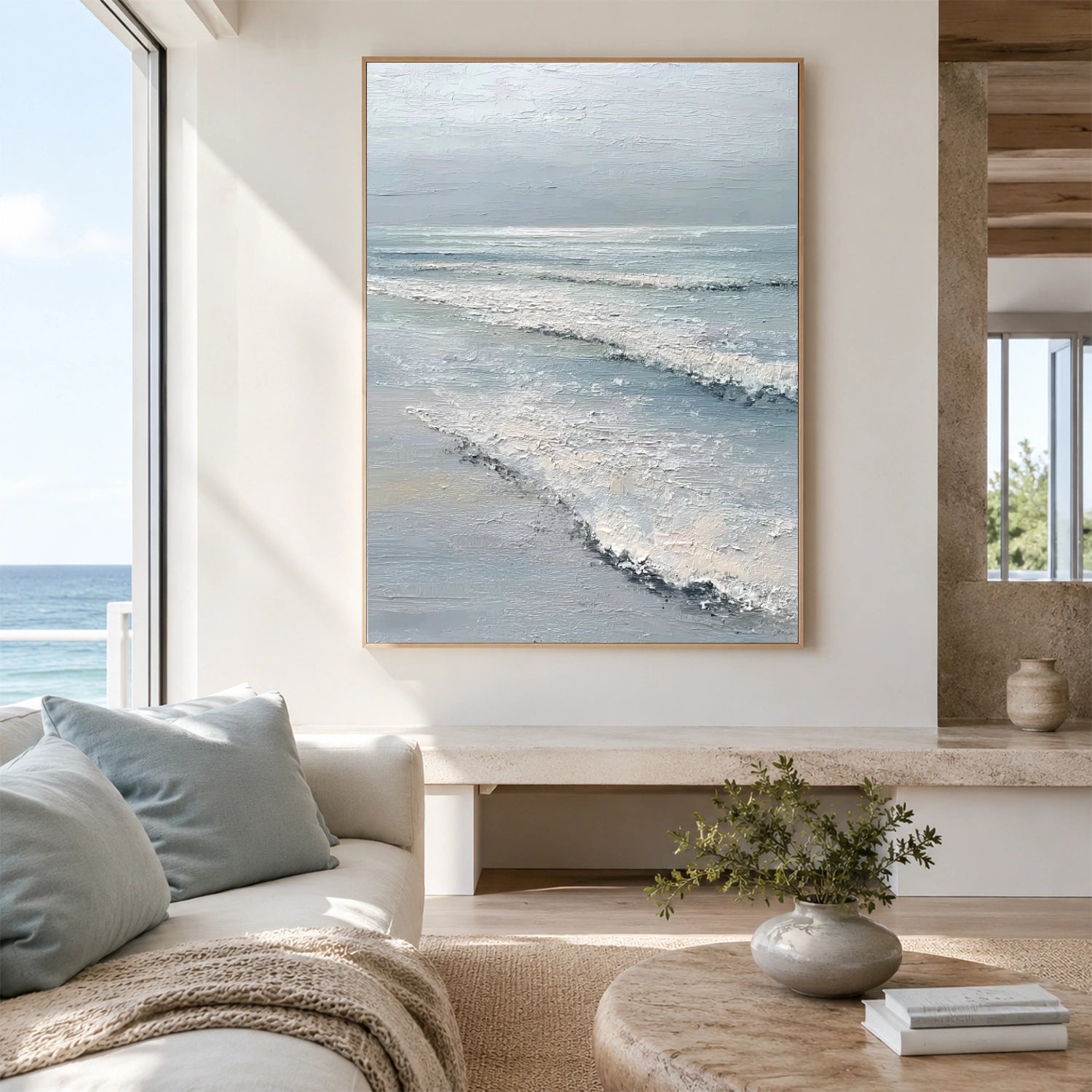 Ocean And Sky Abstract Textured Wall Art #OS191