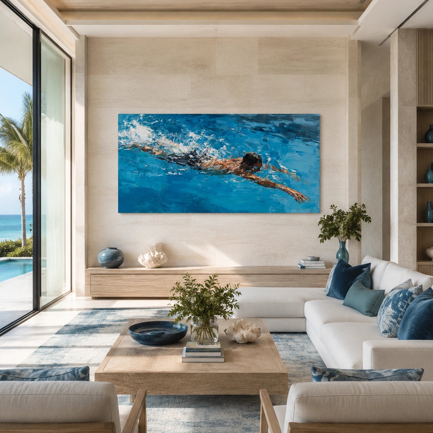 Swimming Sport Textured Wall Art #MS134