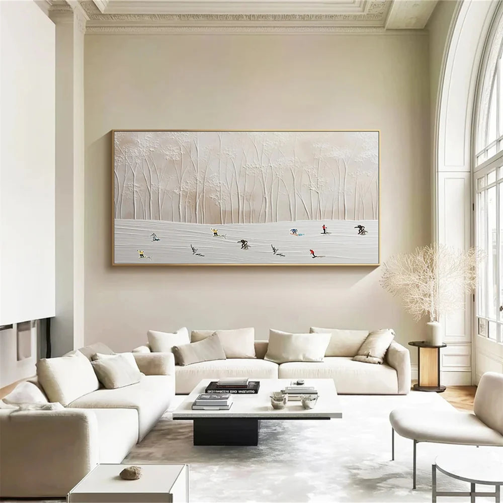 Skiing Sports Textured Painting Canvas #MS007