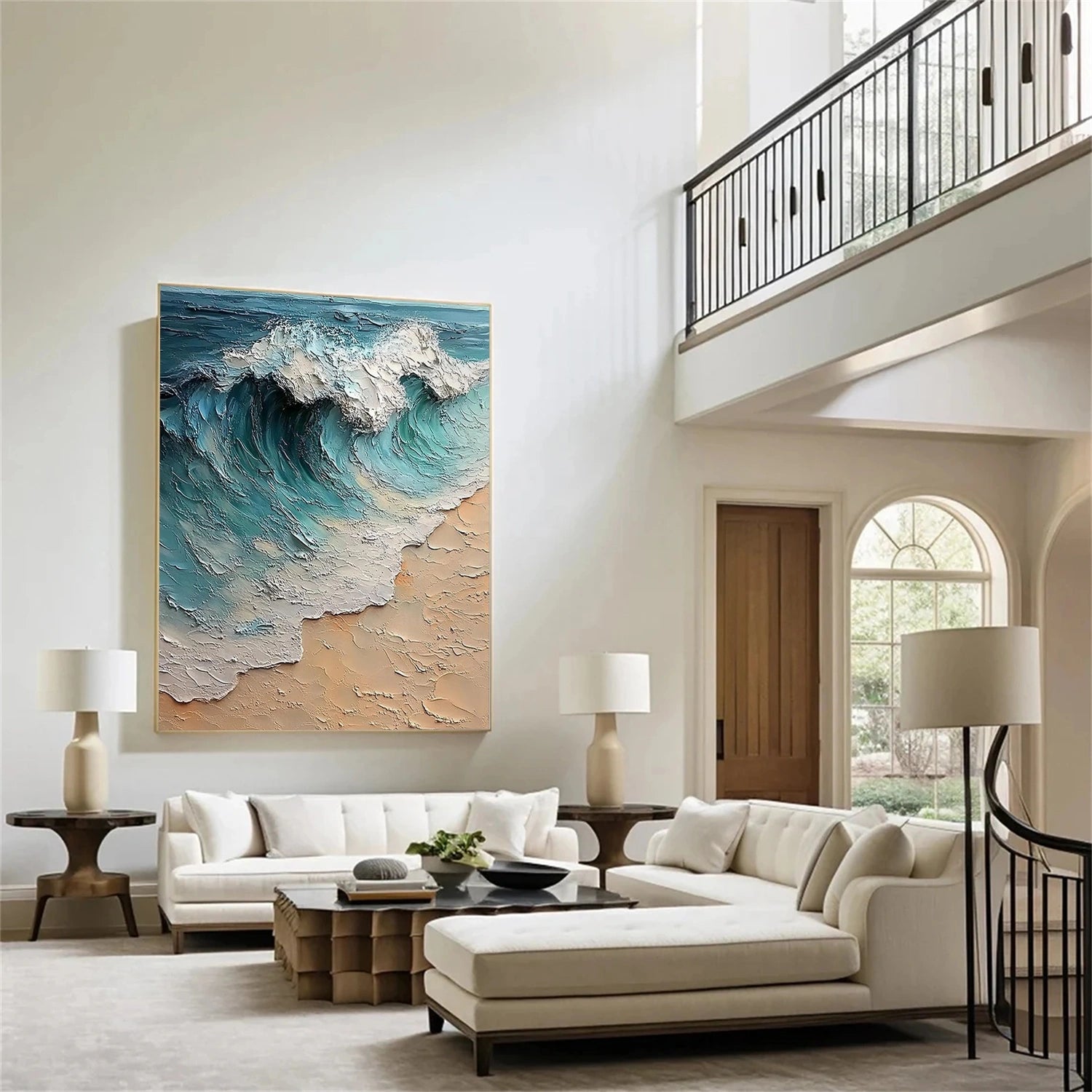 Ocean And Sky Abstract Textured Wall Art #OS108