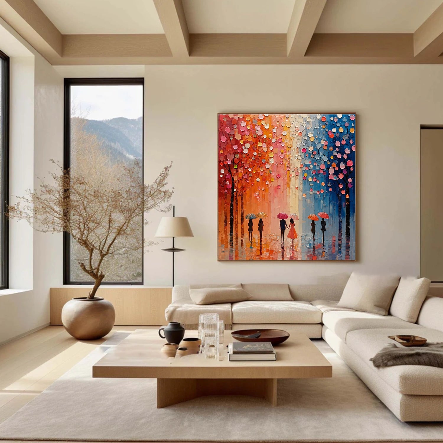 Abstract People Textured Canvas Art #AE088