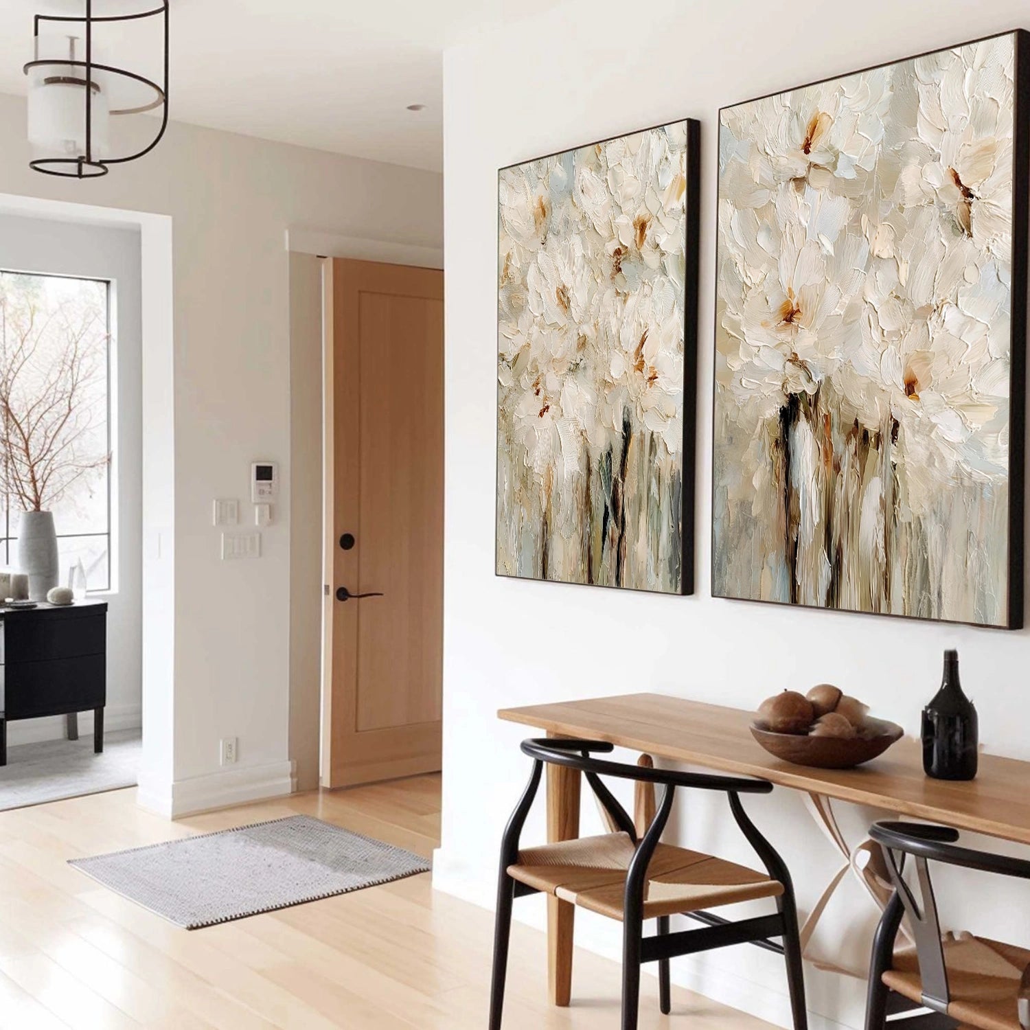 Flower Abstract Textured Wall Art Set of 2 #FP177