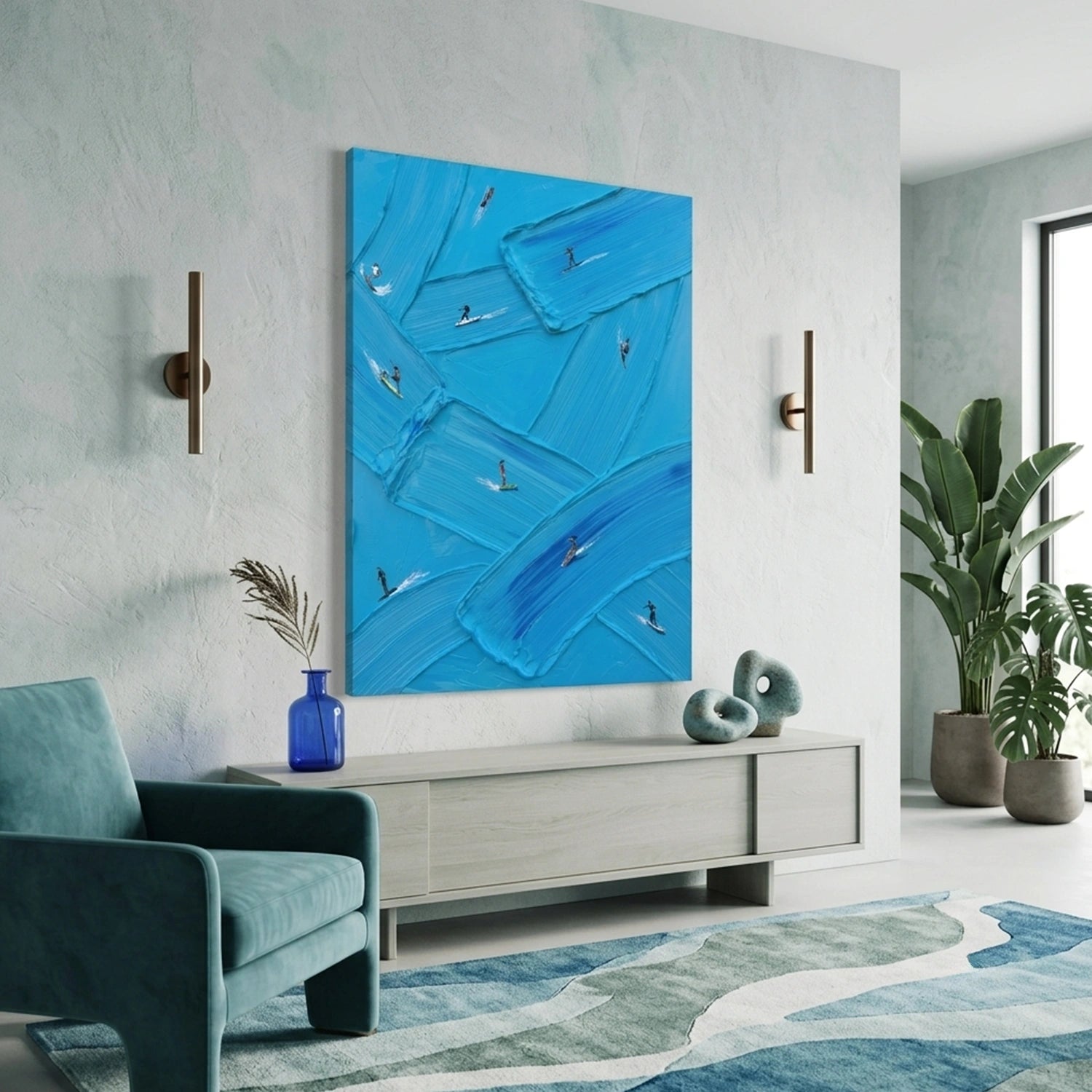 Surfing Sport Textured Wall Art #MS118