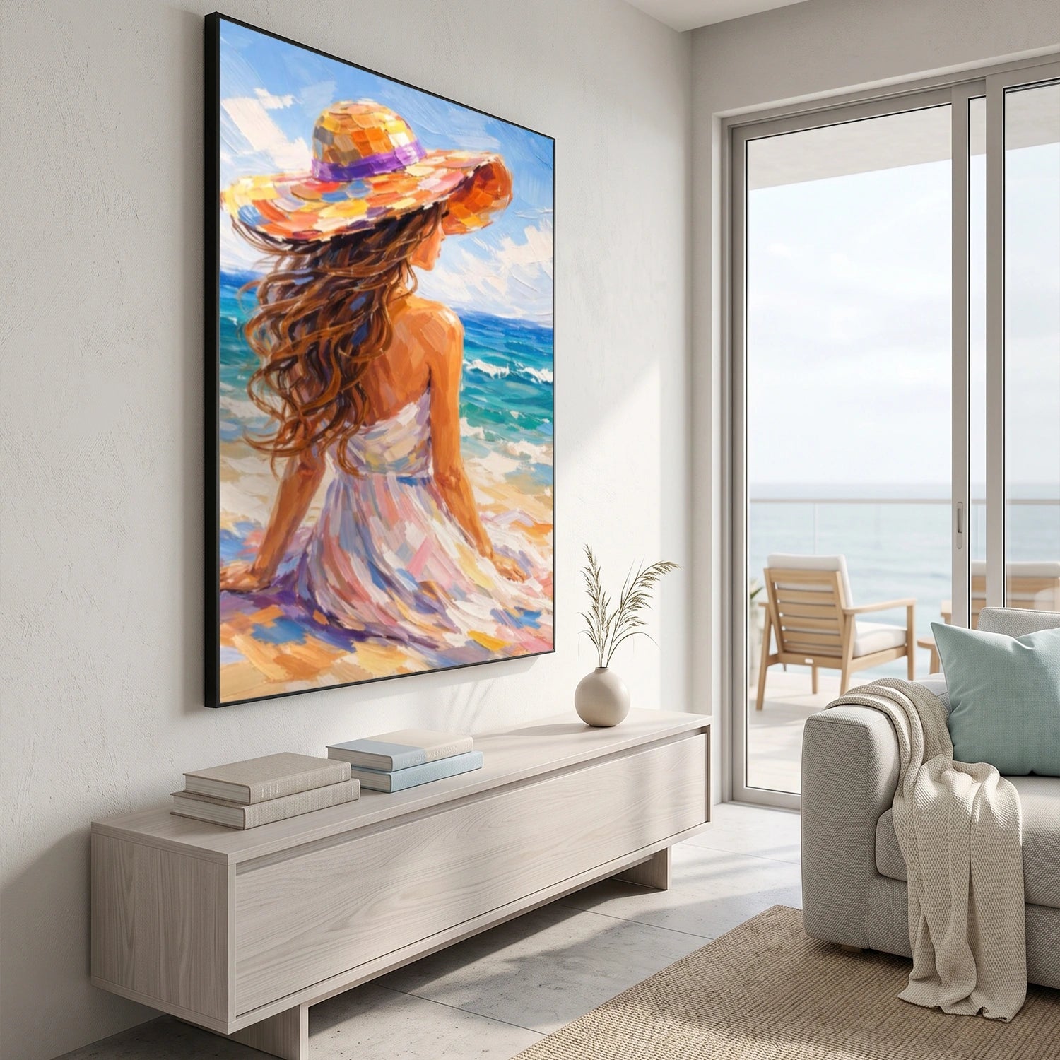 Abstract Portrait Textured Canvas Art #AE155
