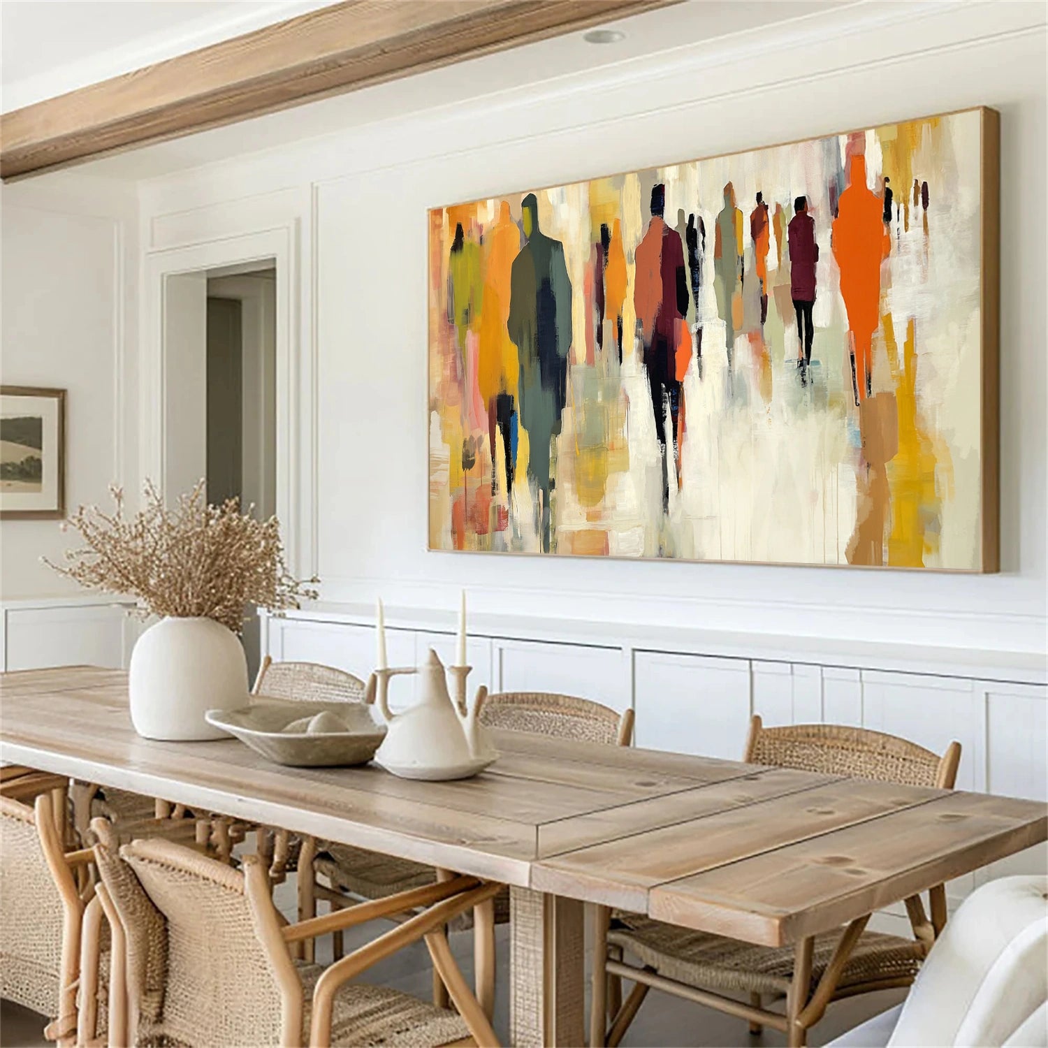 Colorful Abstract People Canvas Art #AE077