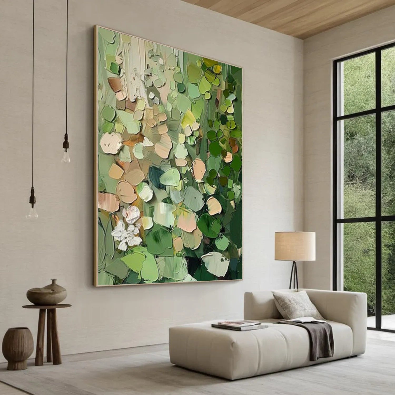 Green Abstract Textured Wall Art #AT126