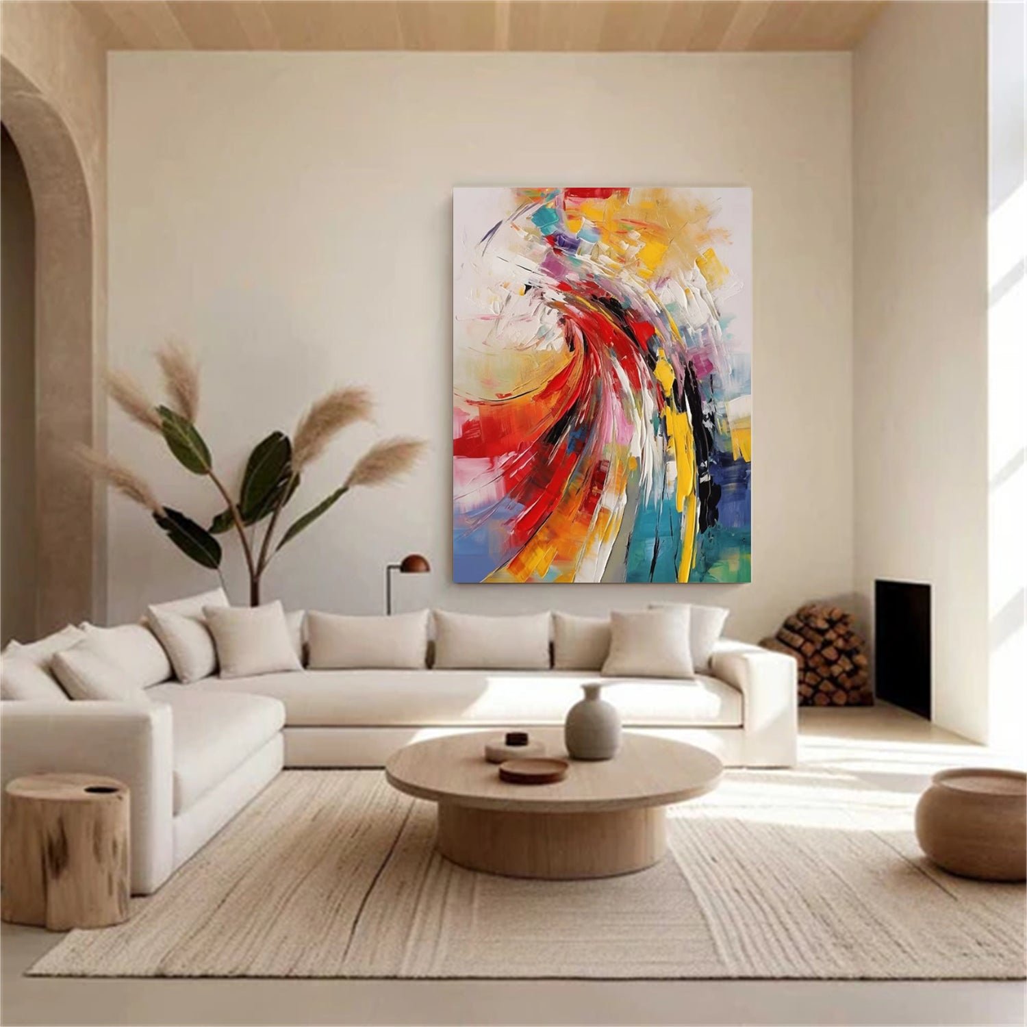 Colorful Abstract Textured Painting Canvas #AT039