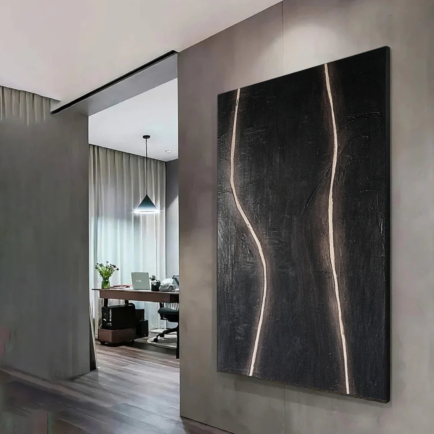 Black and White Minimalist Canvas Art #MT210