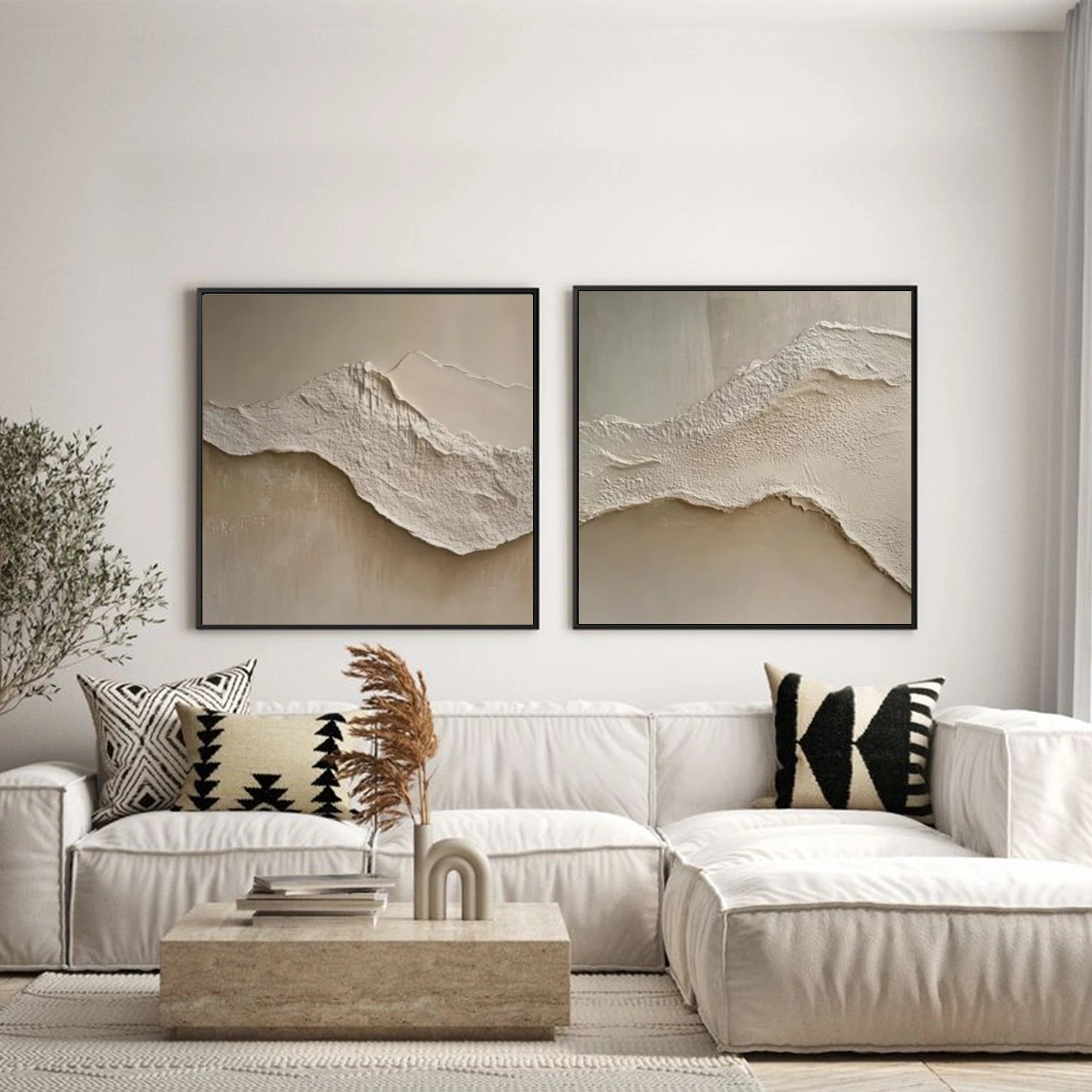 Ocean Abstract Textured Wall Art Set of 2 #OP041