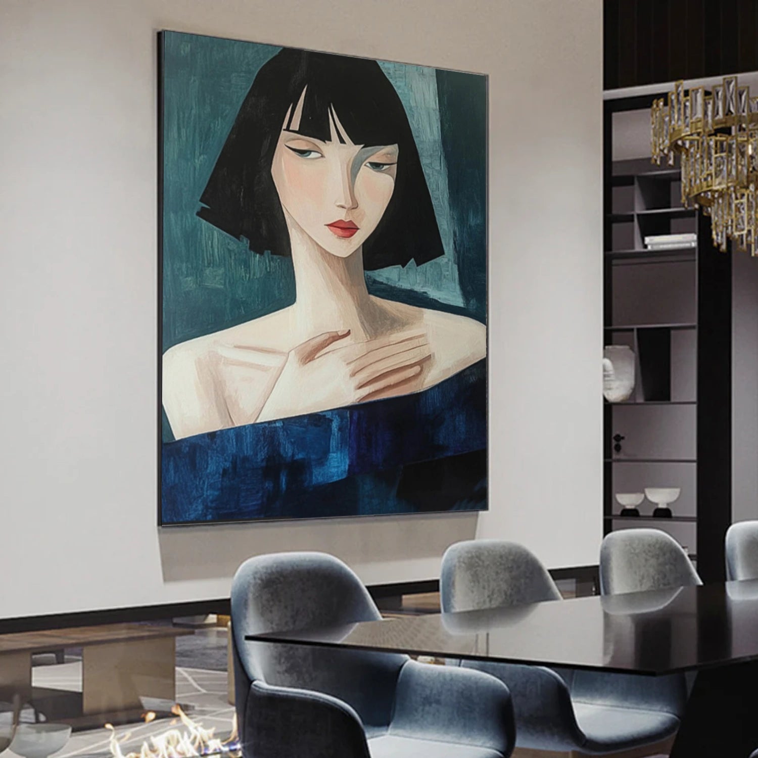 Abstract Portrait Canvas Art #AE111
