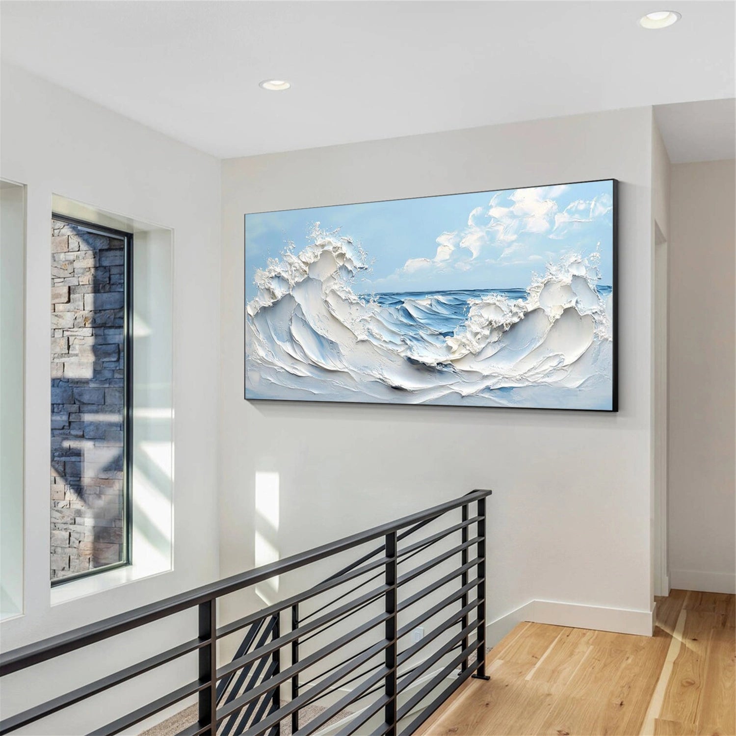 Ocean And Sky Abstract Textured Wall Art #OS151