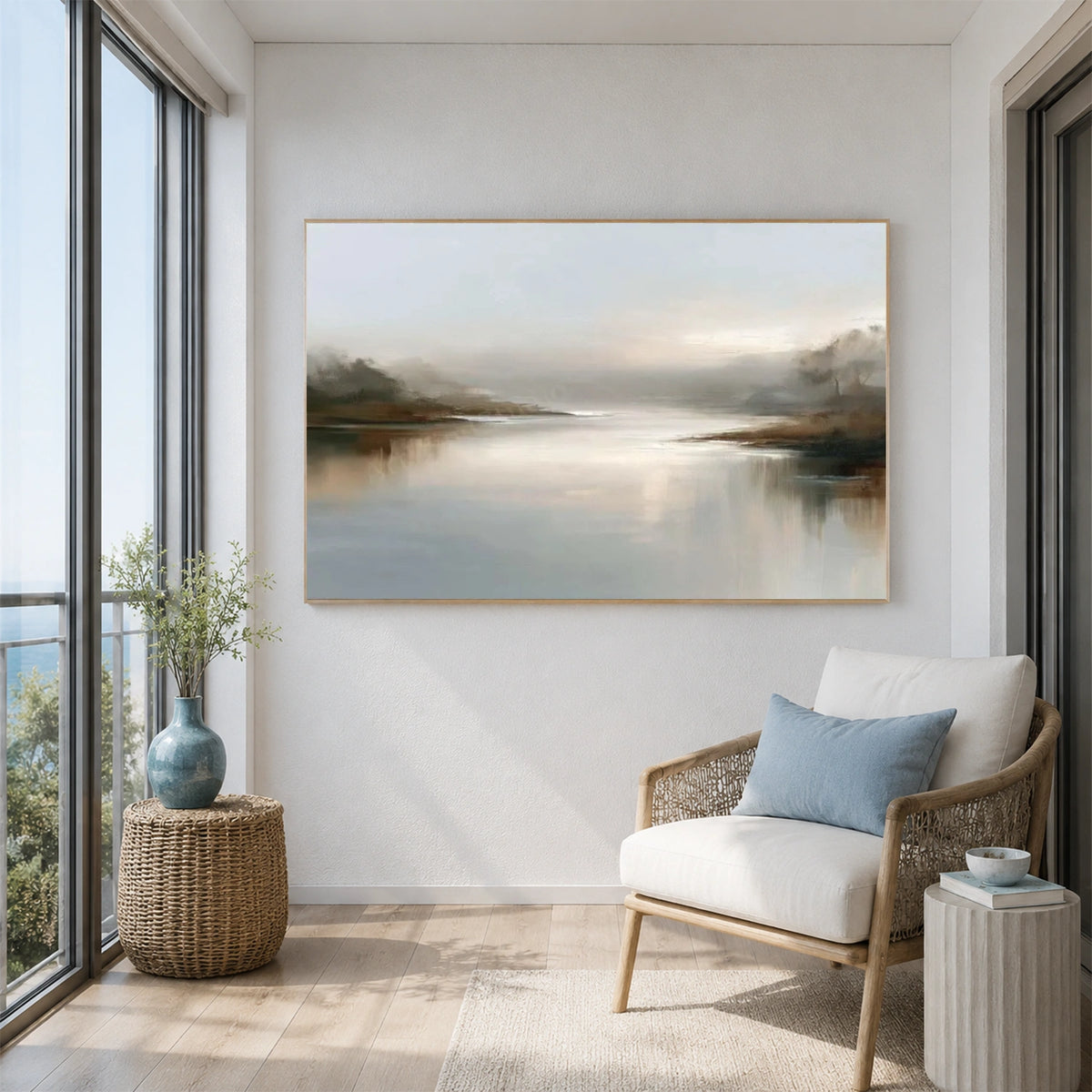 Ocean And Sky Abstract Wall Art #OS247